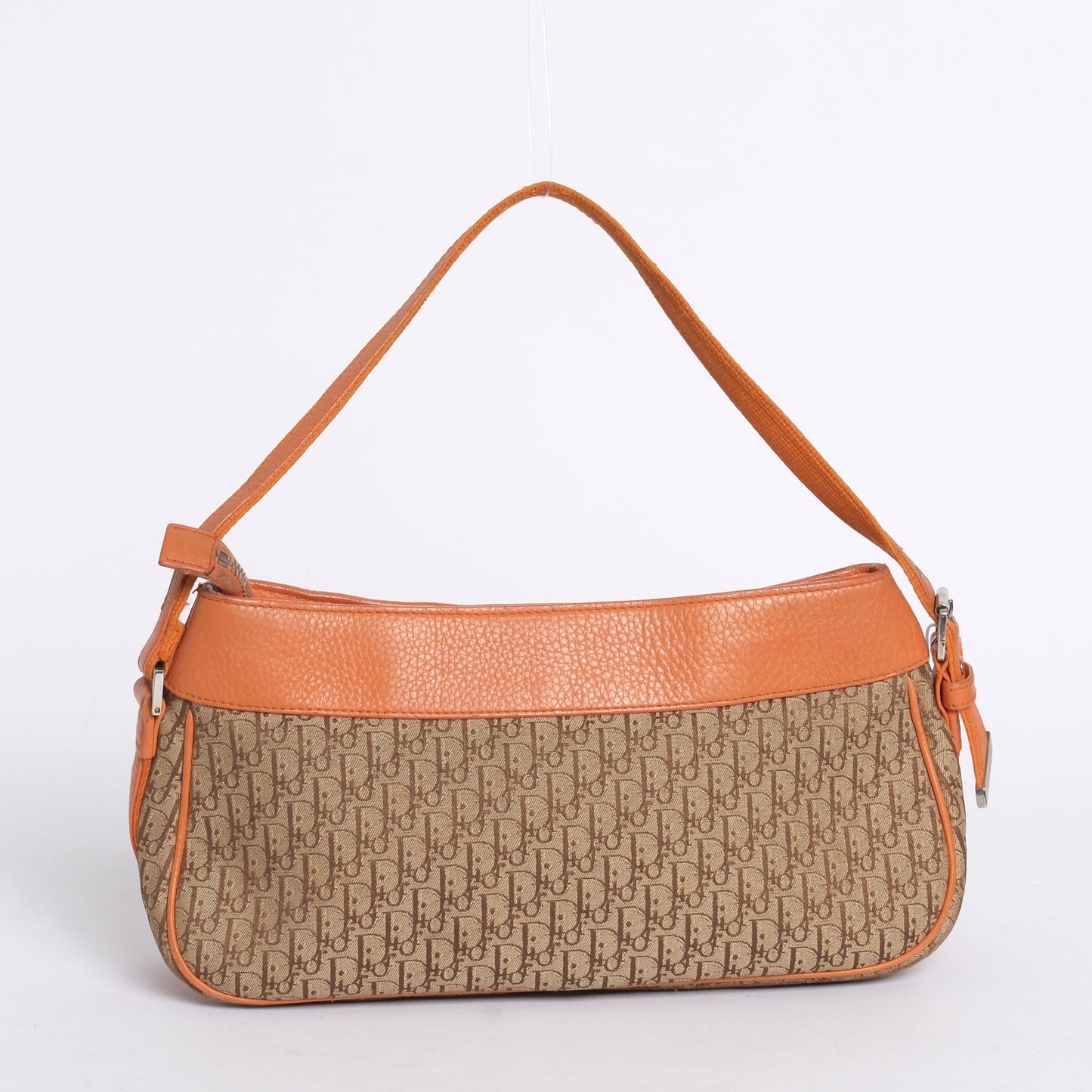 Christian Dior Brown Orange Trotter Street Chic Monogram Handbag