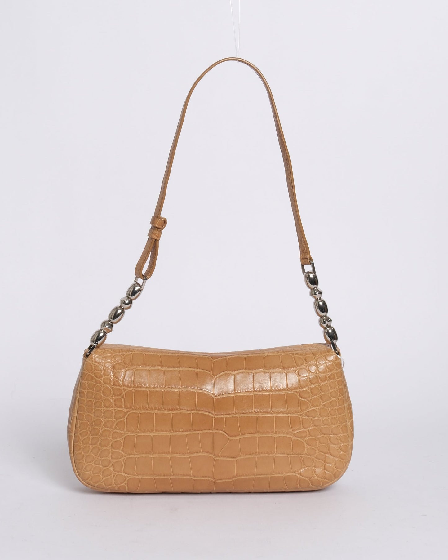 Christian Dior Brown Alligator Embossed Leather Malice Shoulder Bag SHW