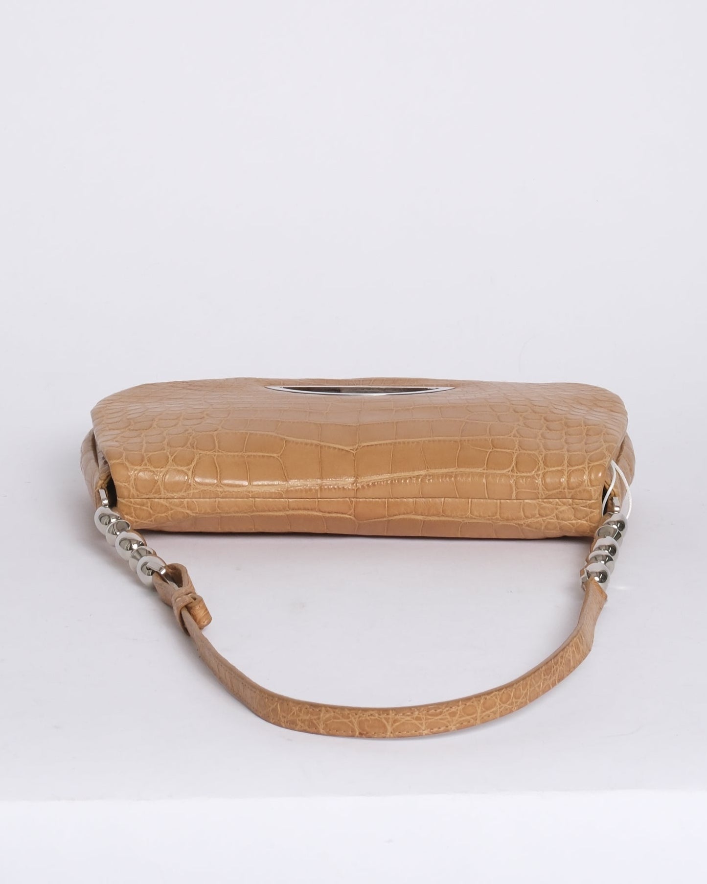 Christian Dior Brown Alligator Embossed Leather Malice Shoulder Bag SHW