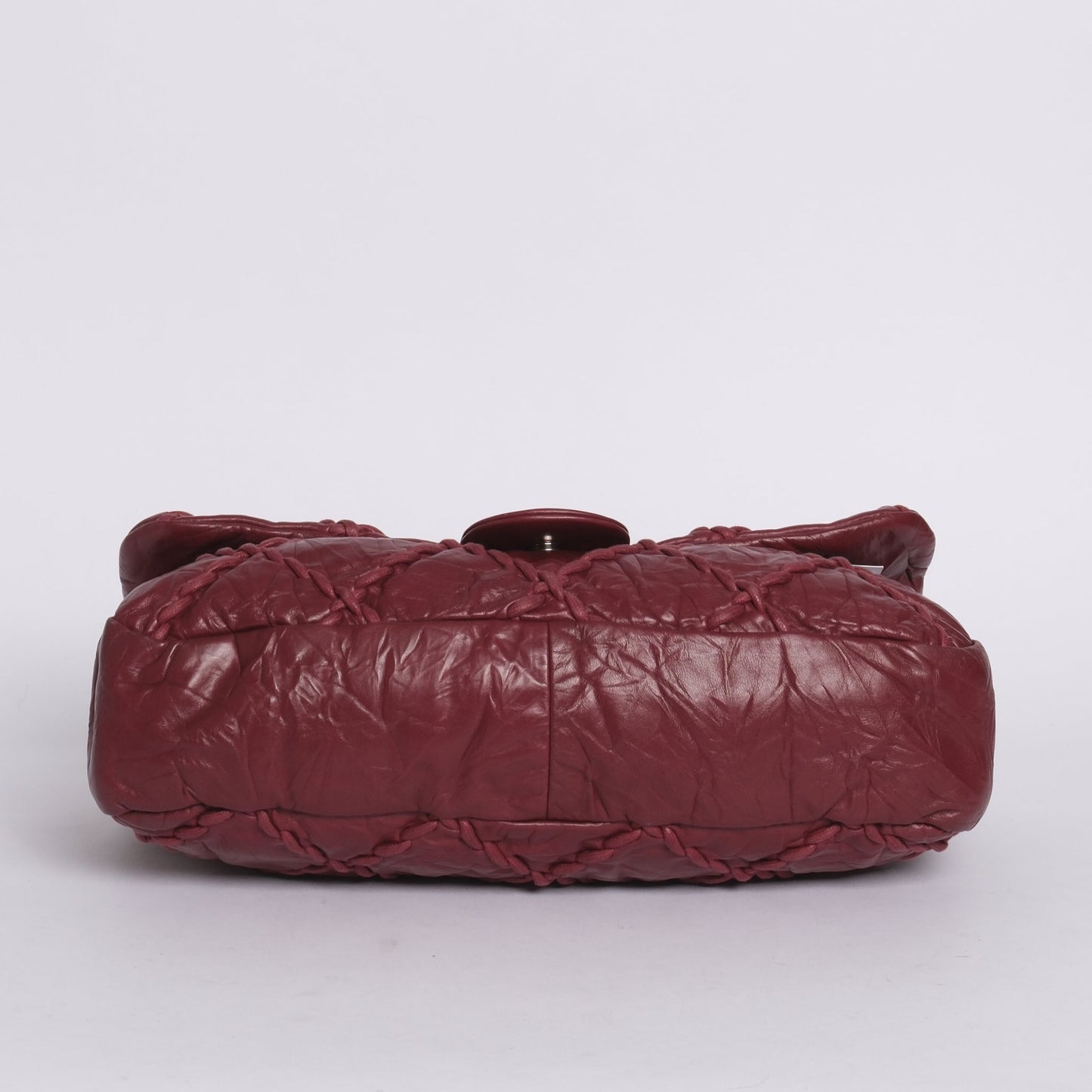 Chanel Red Glazed Calfskin Ultra Stitch Large Flap