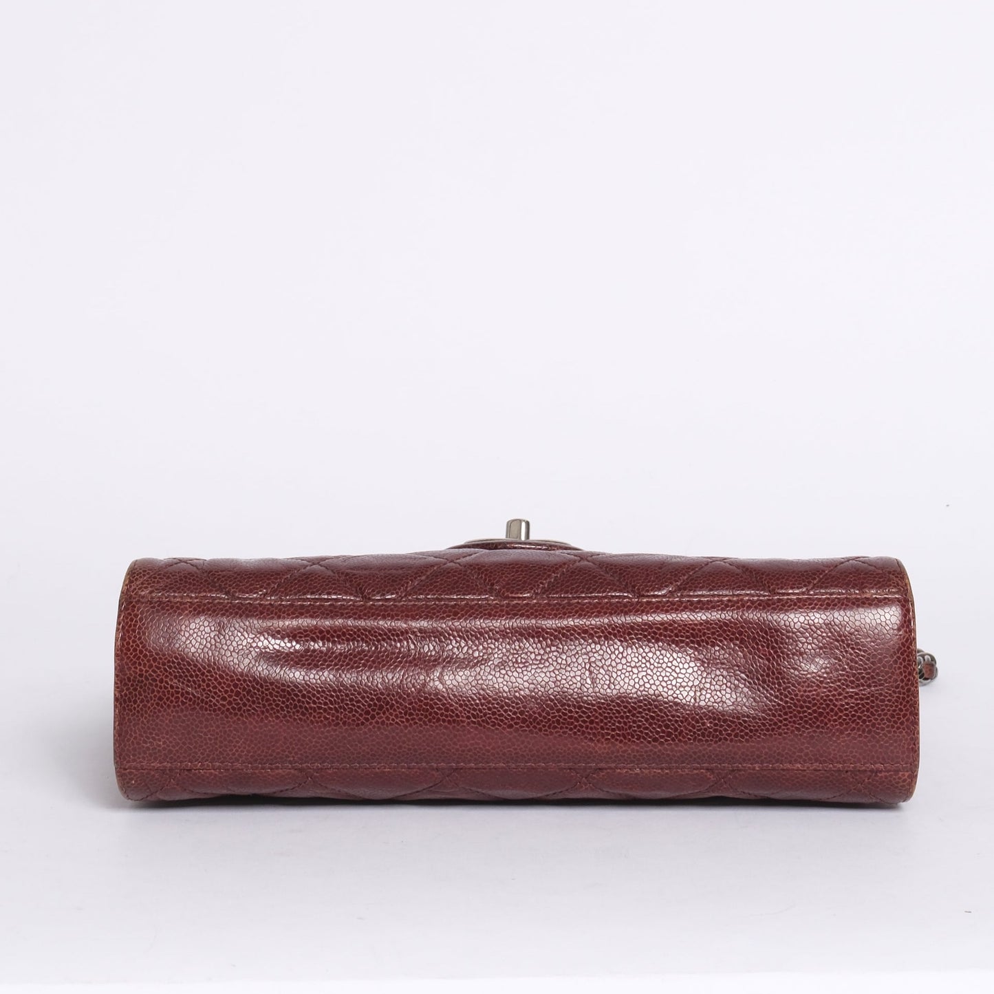 Chanel Burgundy Crumbled Caviar Leather Crave Flap