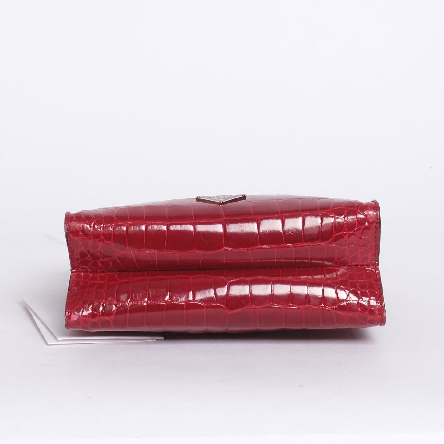 RARE Prada Red Alligator Leather Top Handle Bag