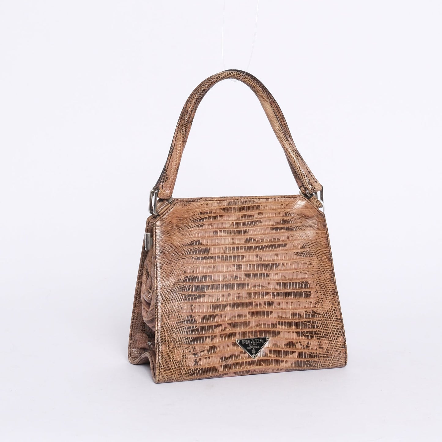 Prada Brown Lizard Leather Shoulder Bag