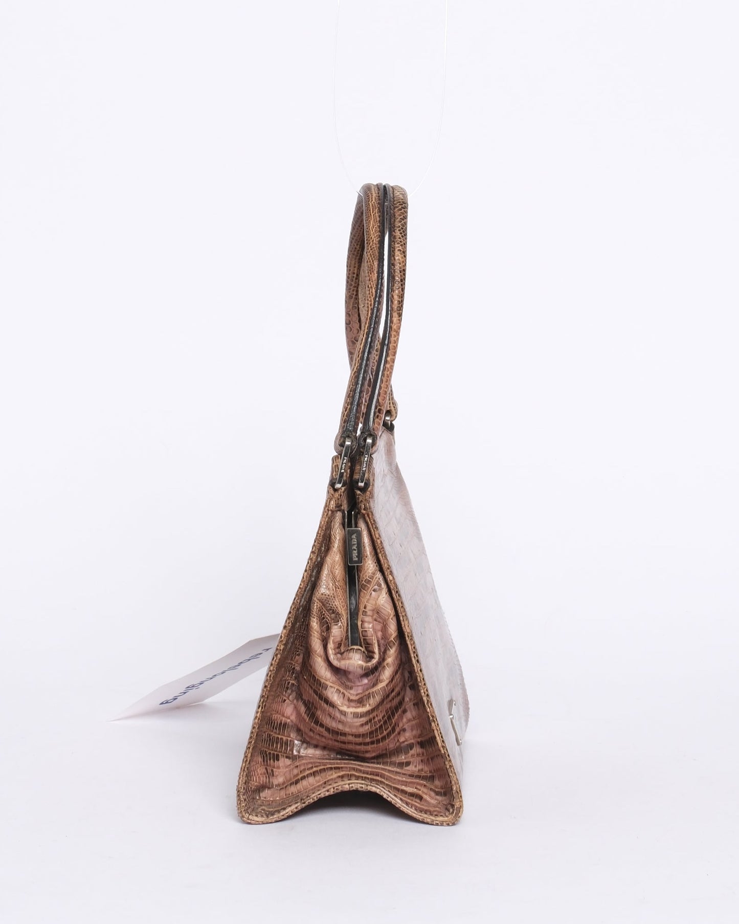 Prada Brown Lizard Leather Shoulder Bag
