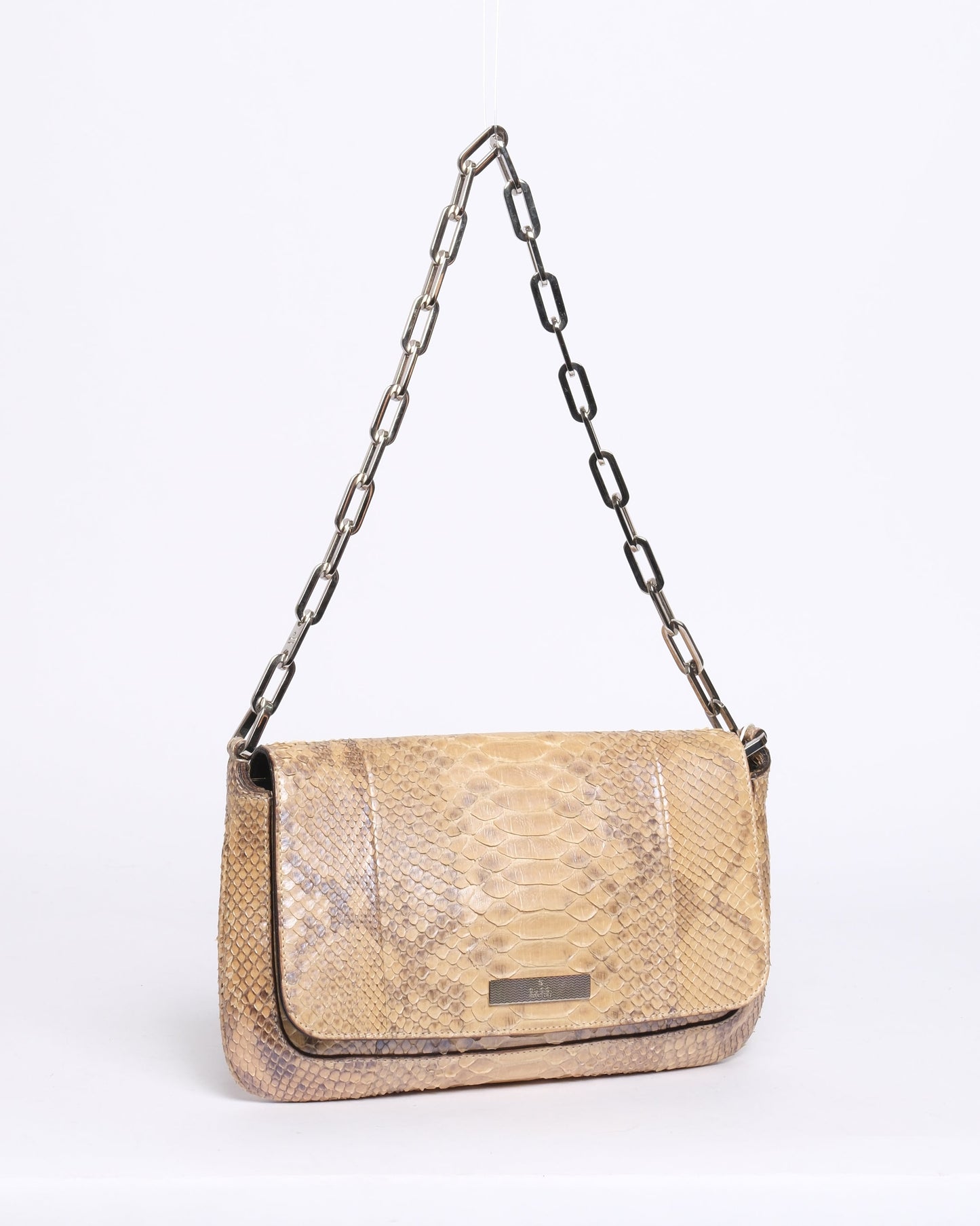 Gucci Beige Python Leather Chain Shoulder Bag