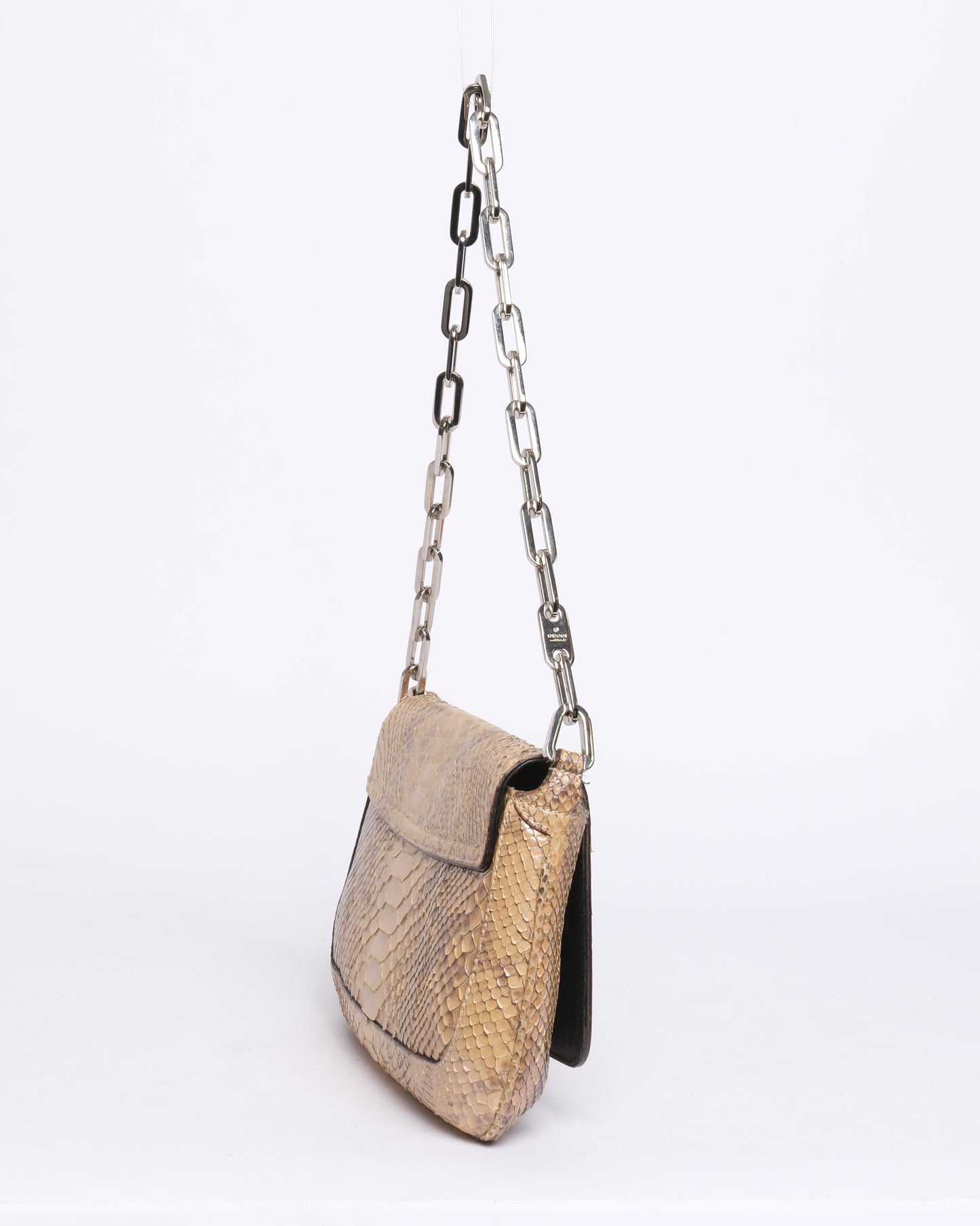 Gucci Beige Python Leather Chain Shoulder Bag