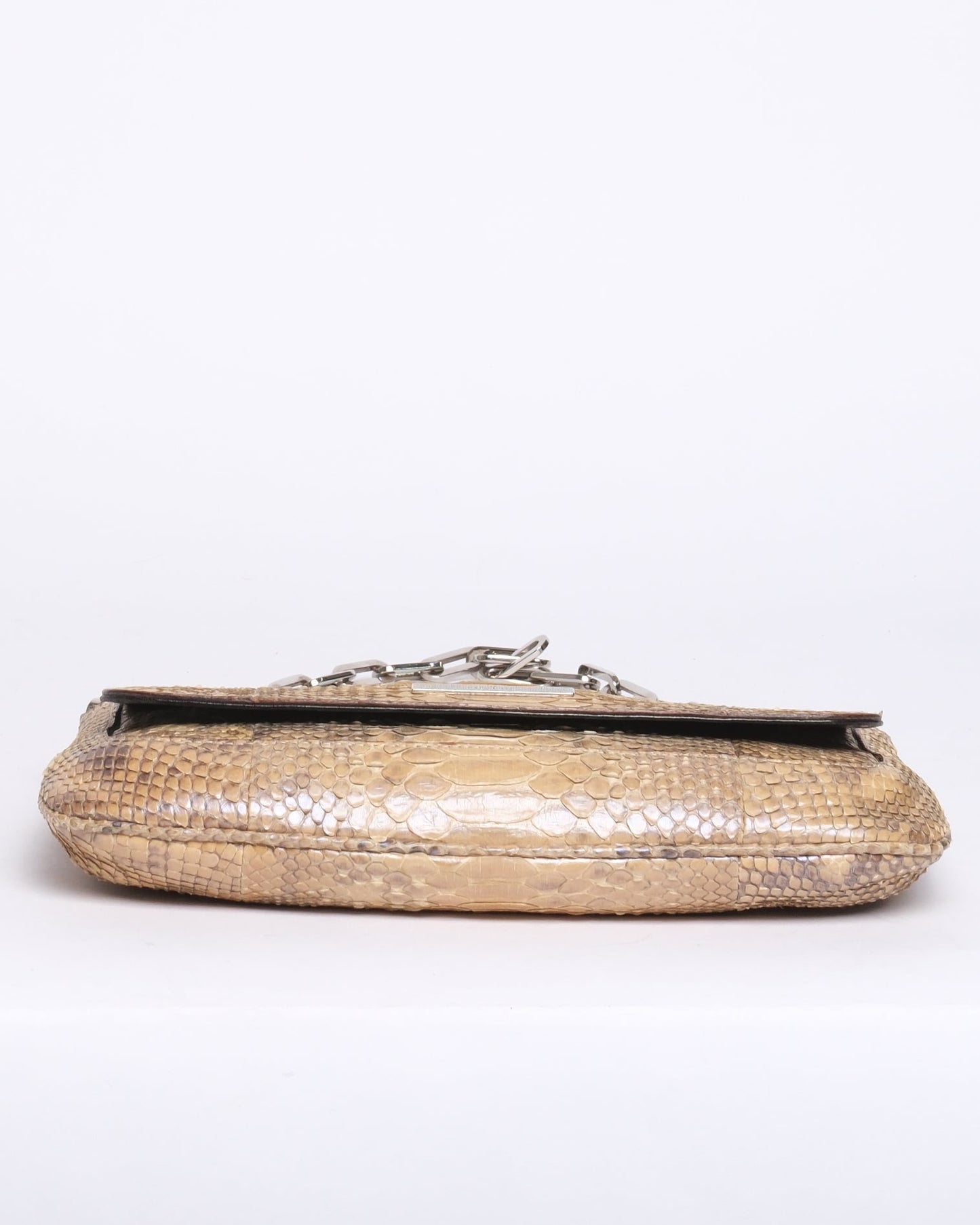 Gucci Beige Python Leather Chain Shoulder Bag