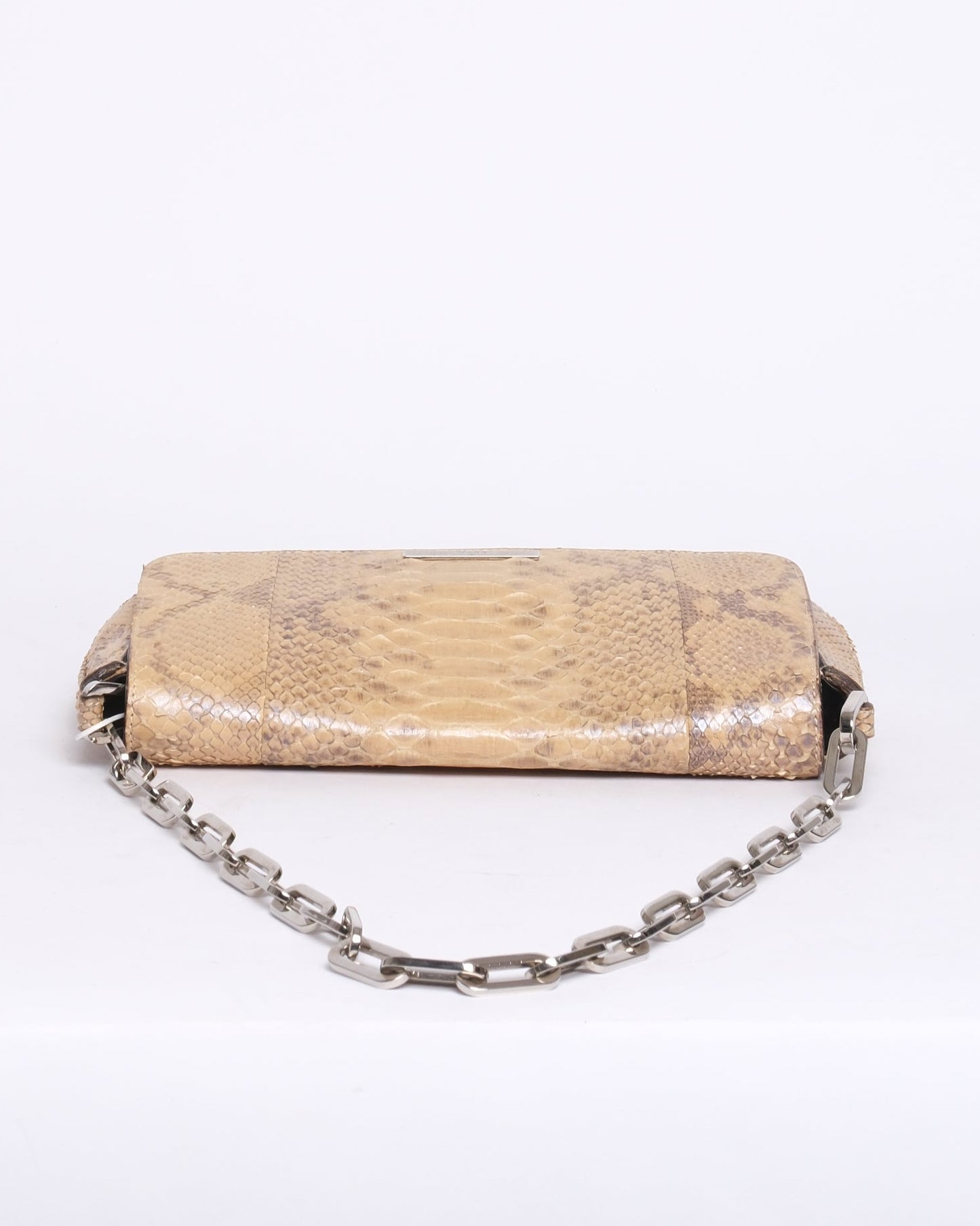 Gucci Beige Python Leather Chain Shoulder Bag
