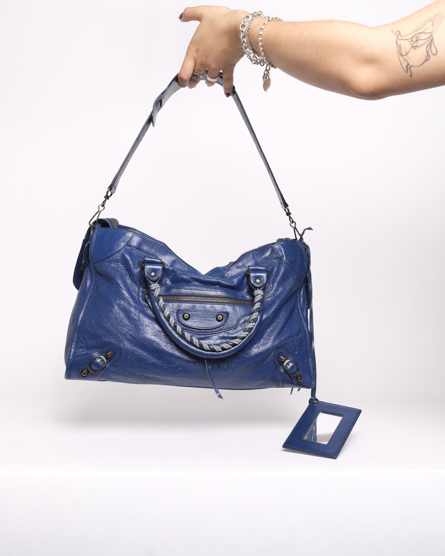 Balenciaga Navy Blue Leather City bag