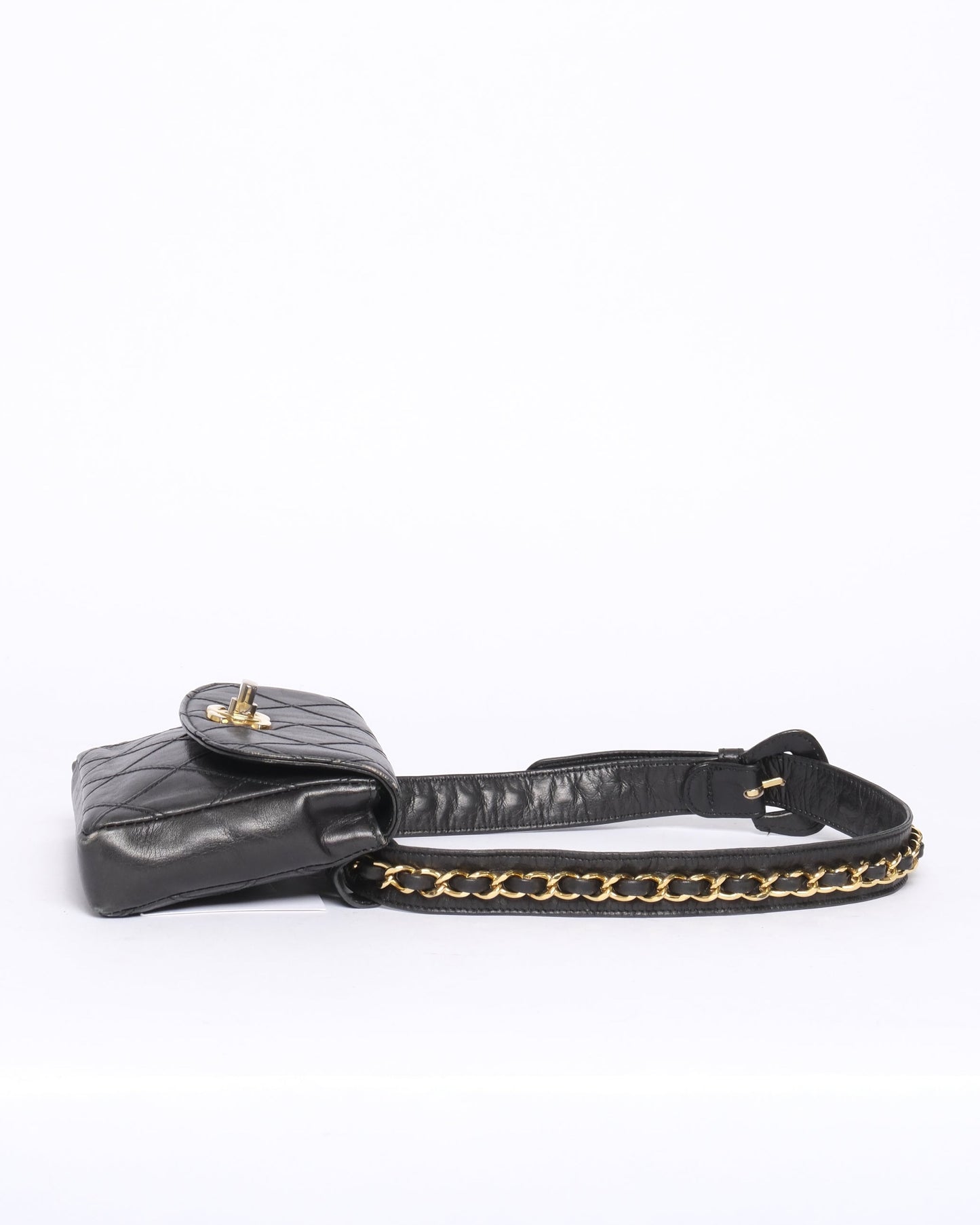 Chanel Black Lambskin Quilted Fanny Pack