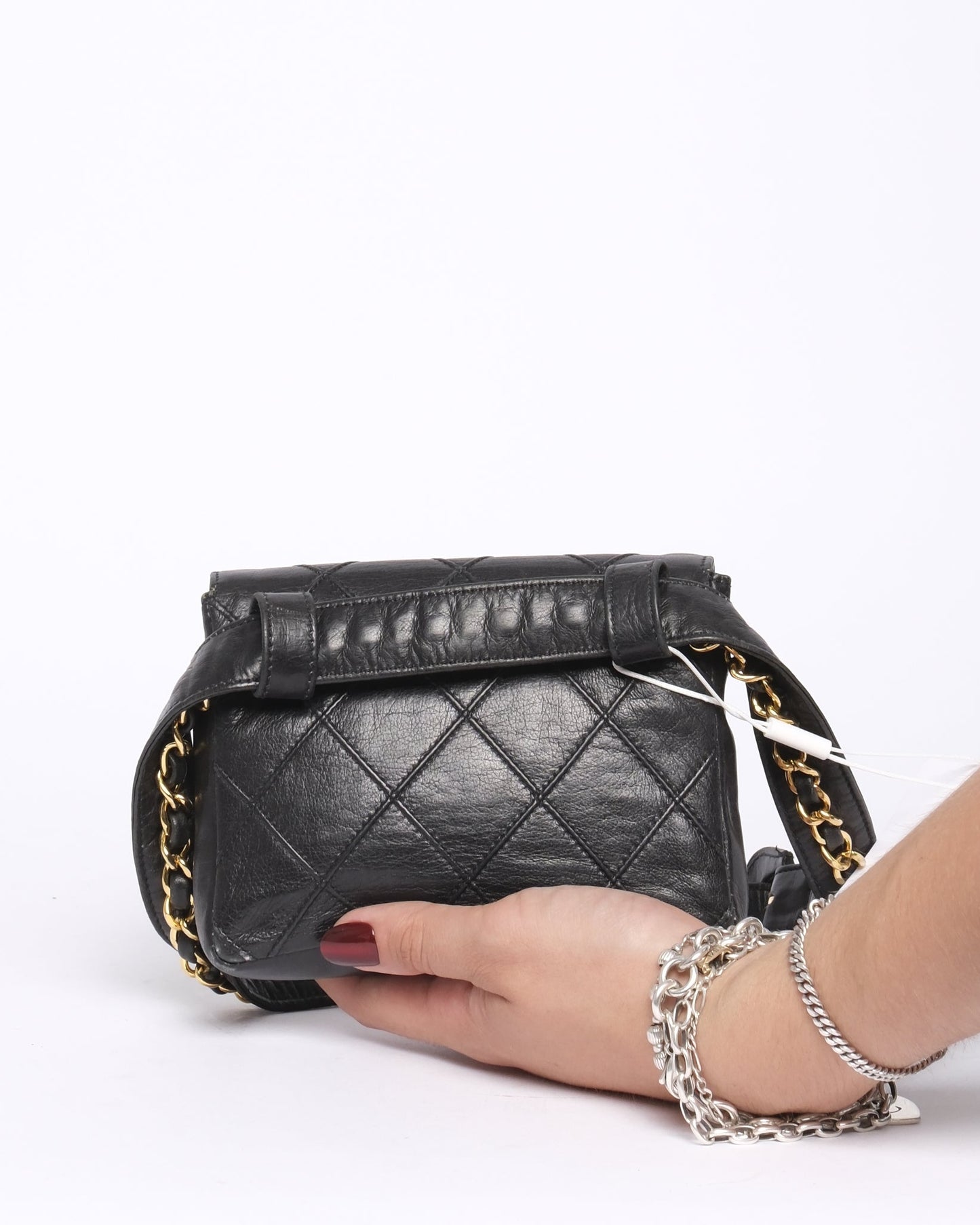 Chanel Black Lambskin Quilted Fanny Pack
