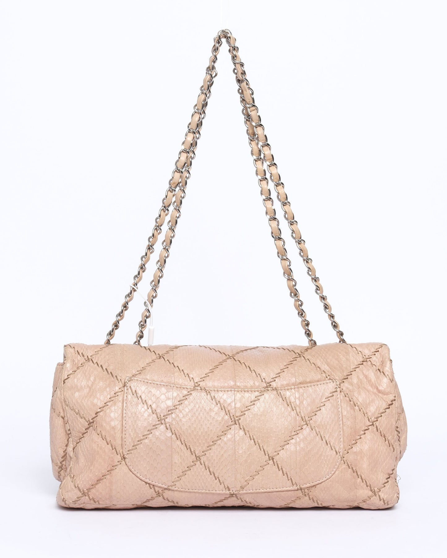 Chanel Beige Python E/W Flap Bag