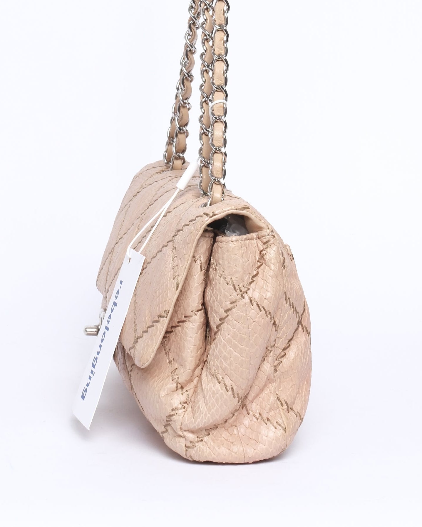 Chanel Beige Python E/W Flap Bag