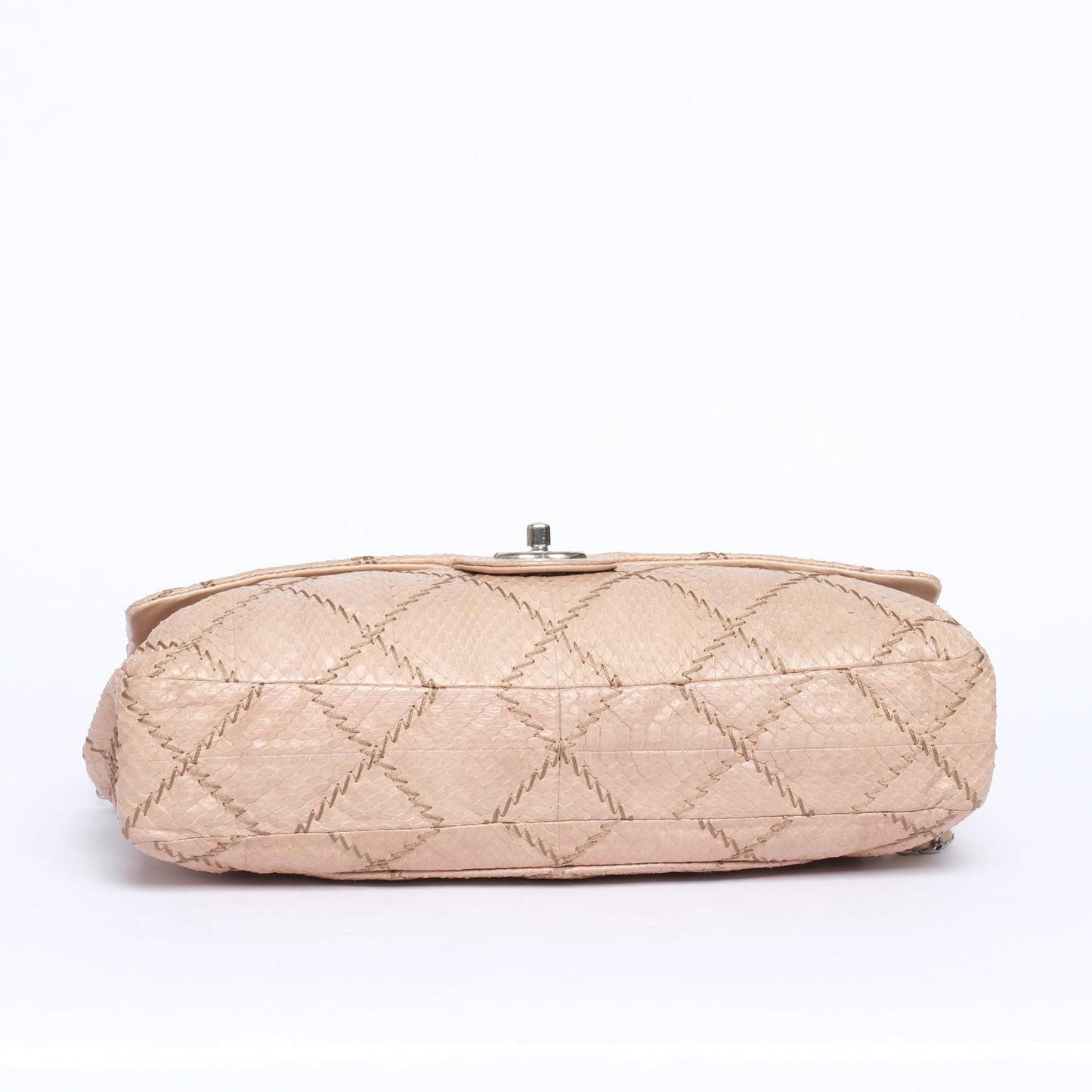 Chanel Beige Python E/W Flap Bag