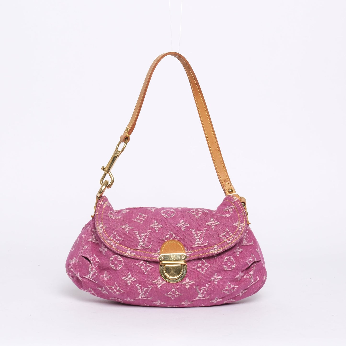 Louis Vuitton Pink Denim Pleaty Shoulder Bag