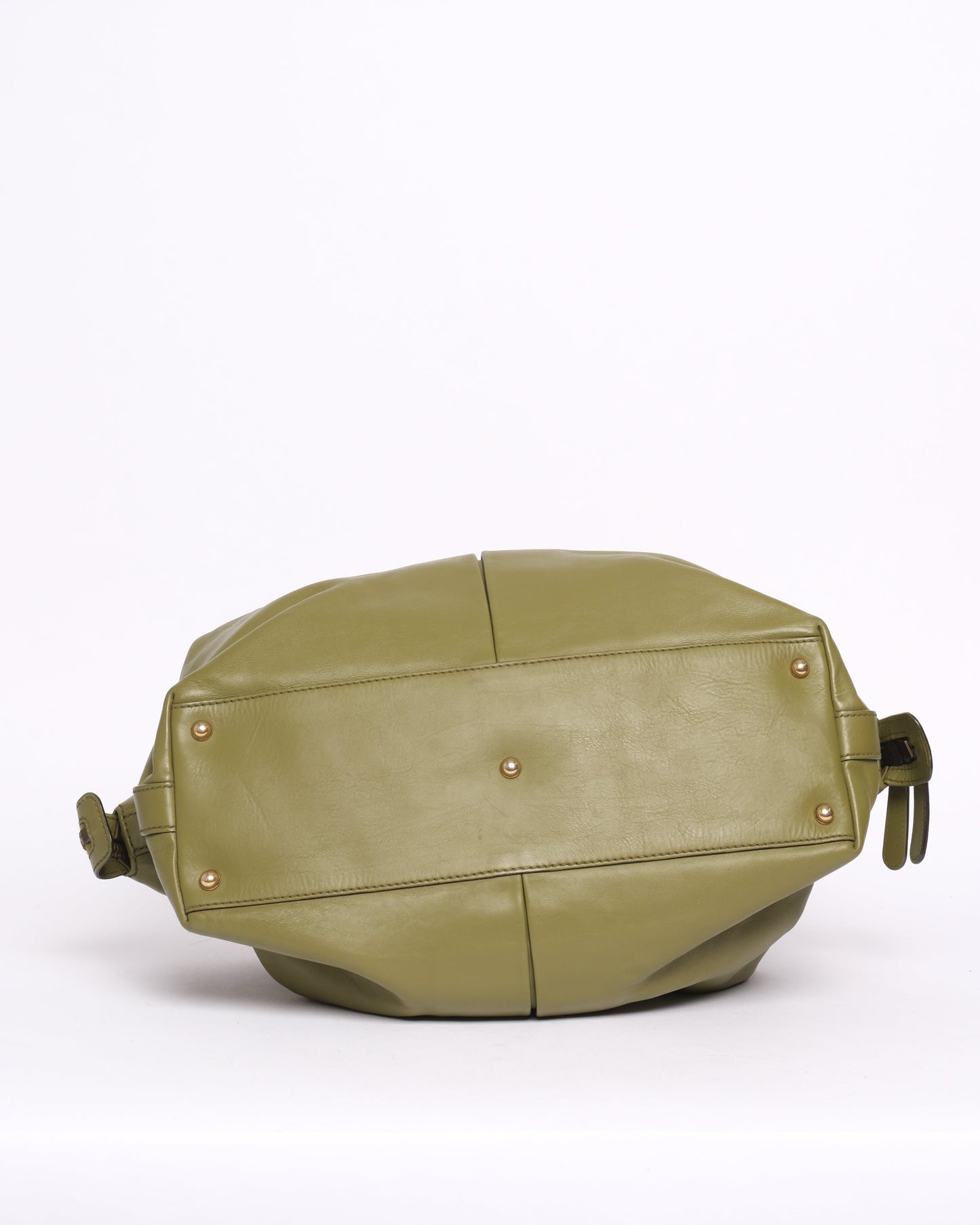 Gucci Green Leather Horsebit Hobo Bag