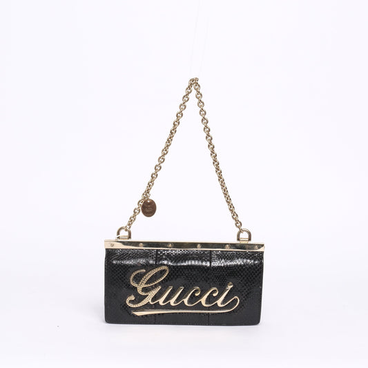 Gucci Python Black Evening Shoulder Bag
