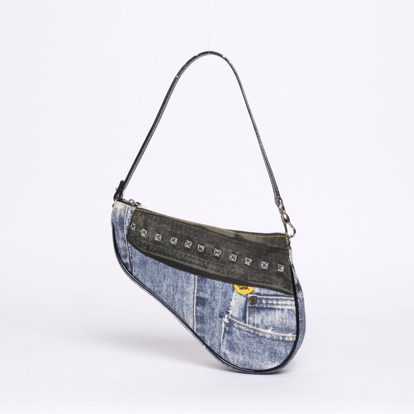 Christine Dior Speedway Denim Printed Mini Saddle