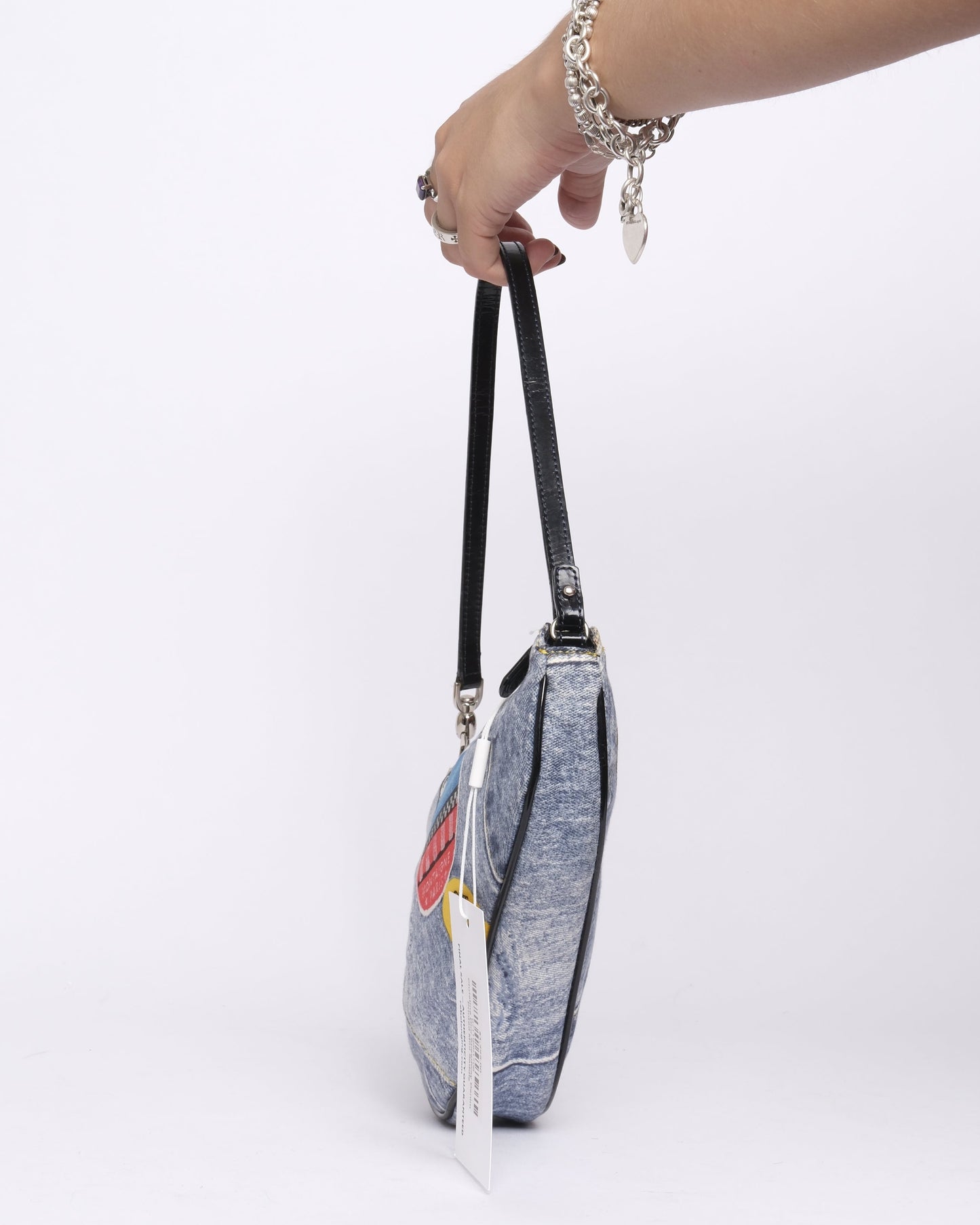 Christine Dior Speedway Denim Printed Mini Saddle
