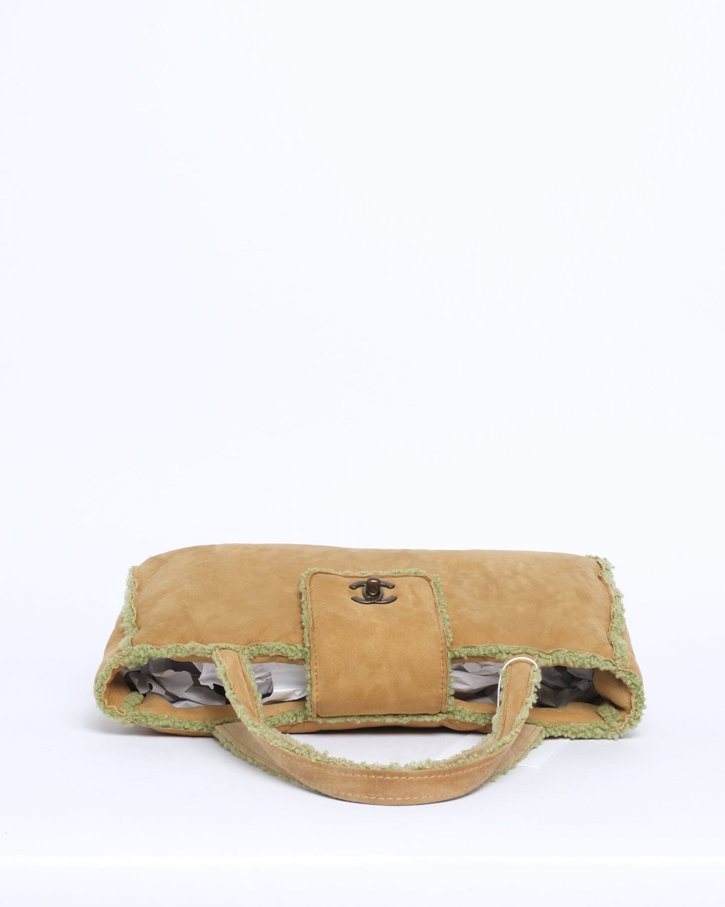 Chanel Green & Brown Mouton Top Handle Bag