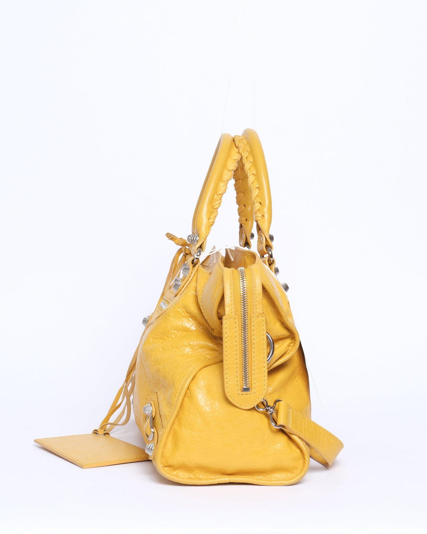 Balenciaga Yellow City Bag Studded Hardware