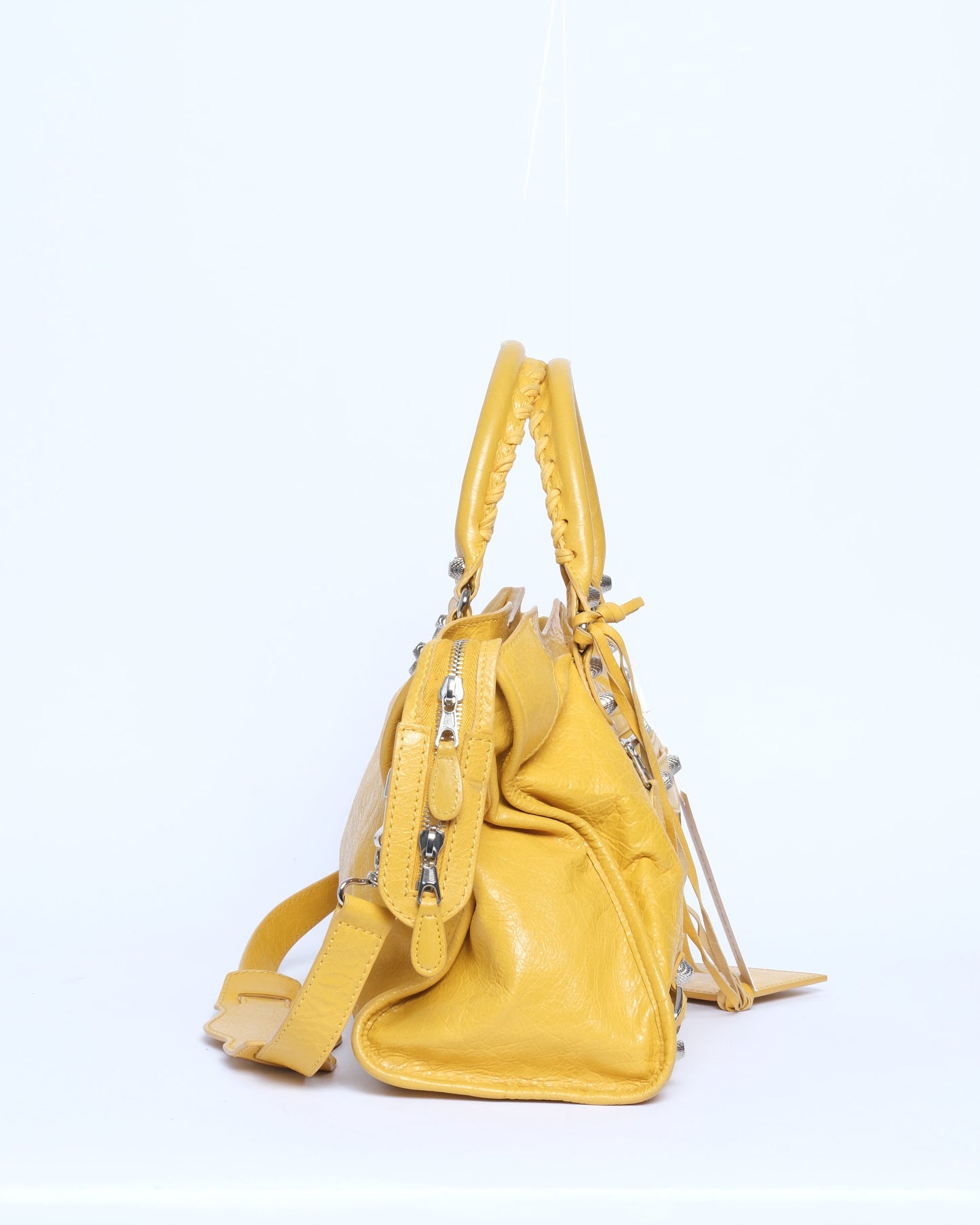 Balenciaga Yellow City Bag Studded Hardware