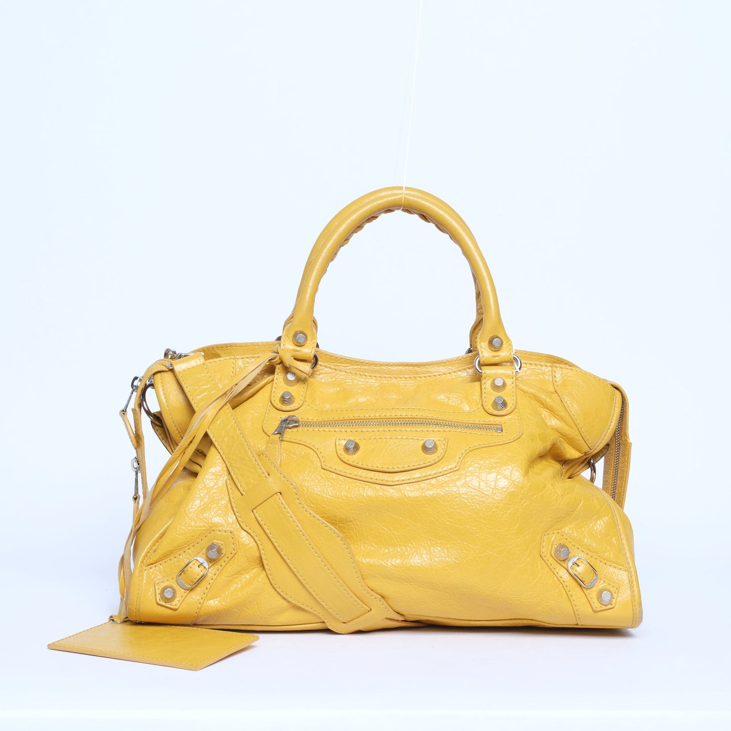 Balenciaga Yellow City Bag Studded Hardware