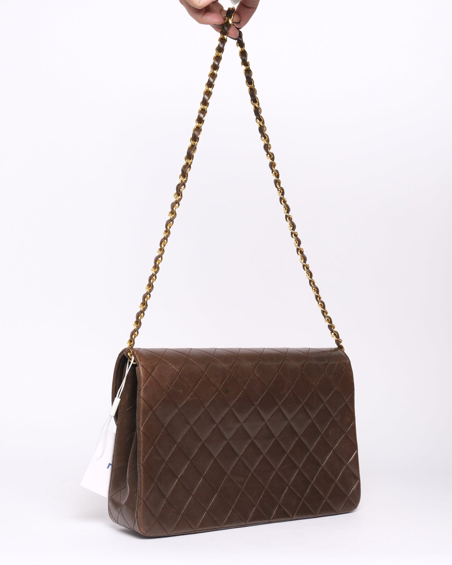 Chanel Brown Lambskin Vintage 24K GPHW Shoulder Bag