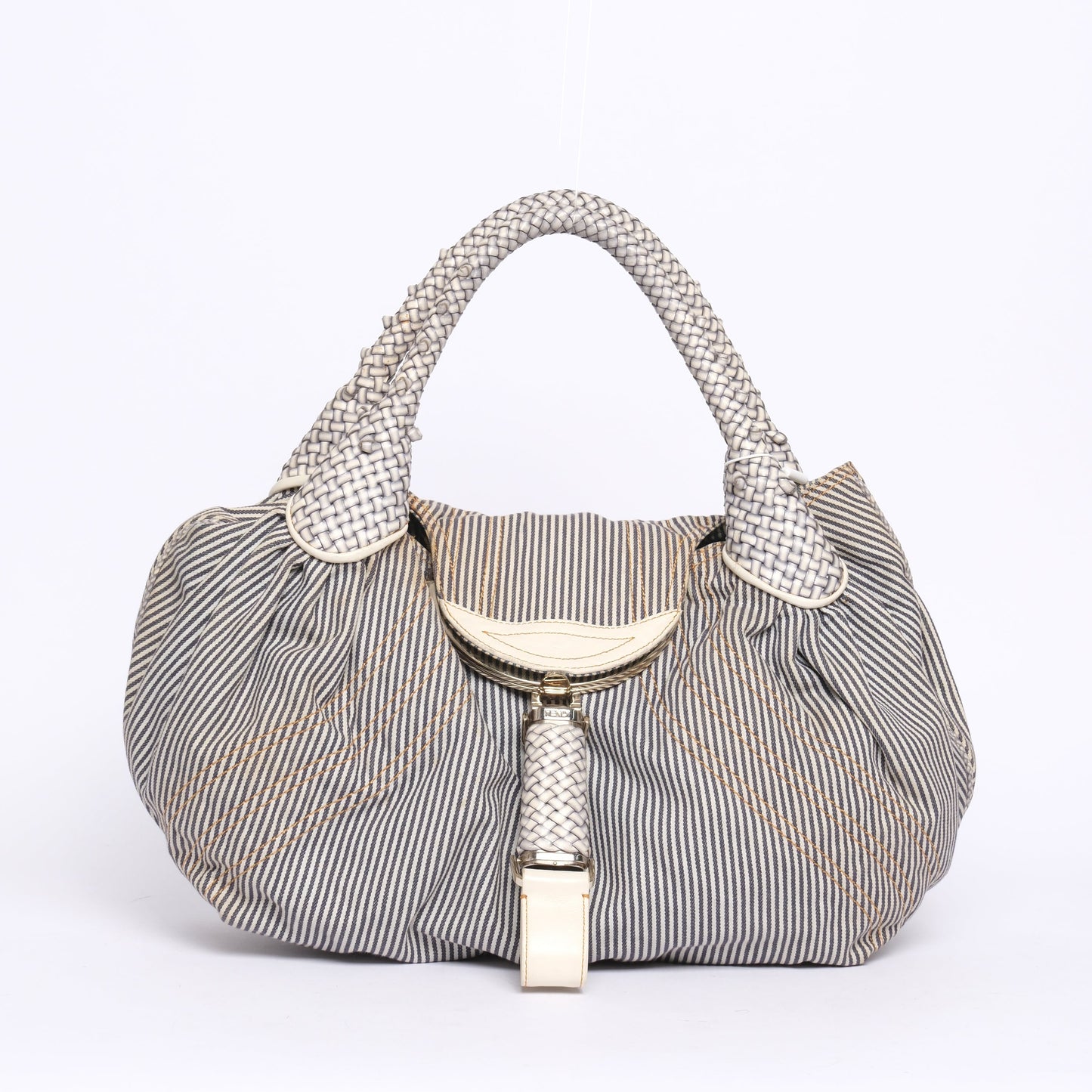 Fendi Navy & White Striped Spy Hobo Bag