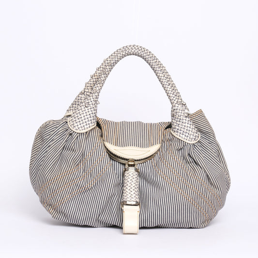 Fendi Navy & White Striped Spy Hobo Bag