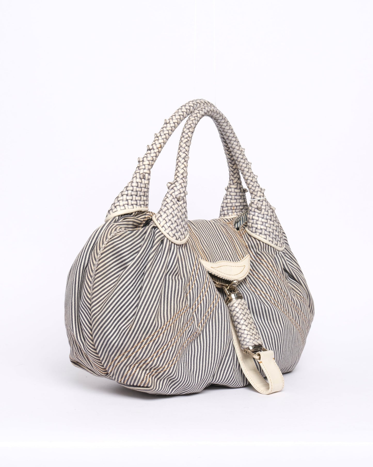 Fendi Navy & White Striped Spy Hobo Bag