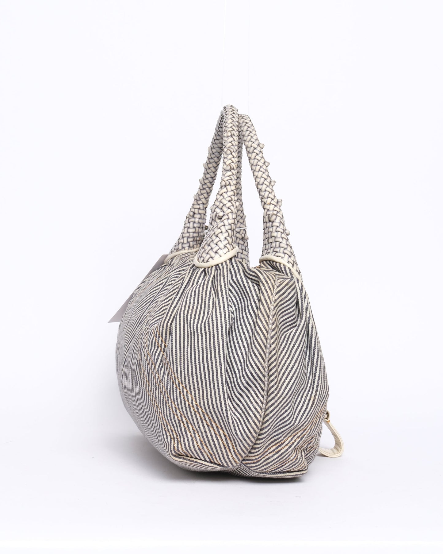 Fendi Navy & White Striped Spy Hobo Bag