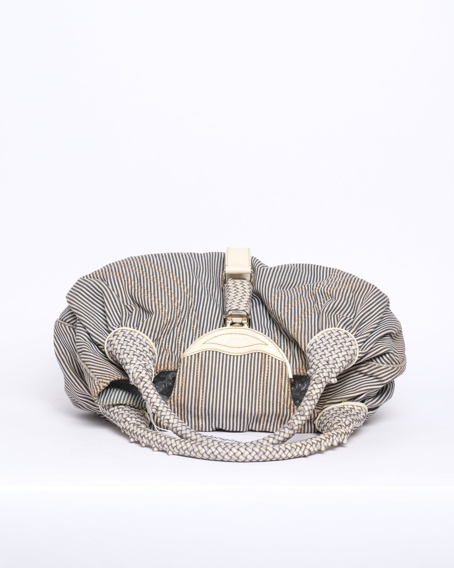 Fendi Navy & White Striped Spy Hobo Bag