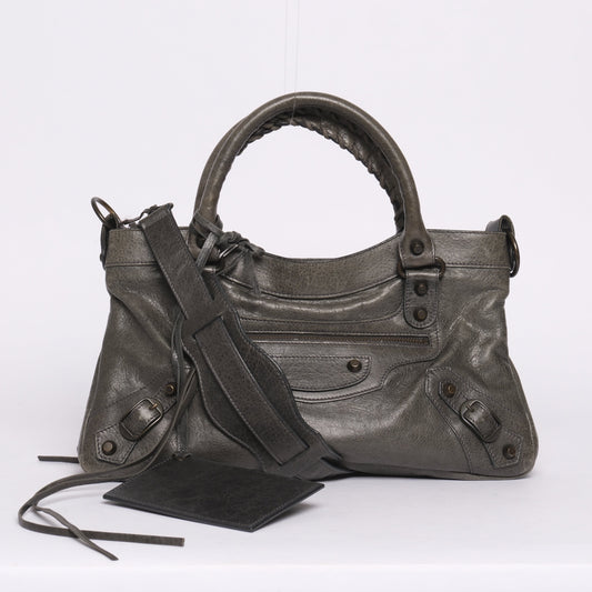 Balenciaga Washed Gray First City Bag