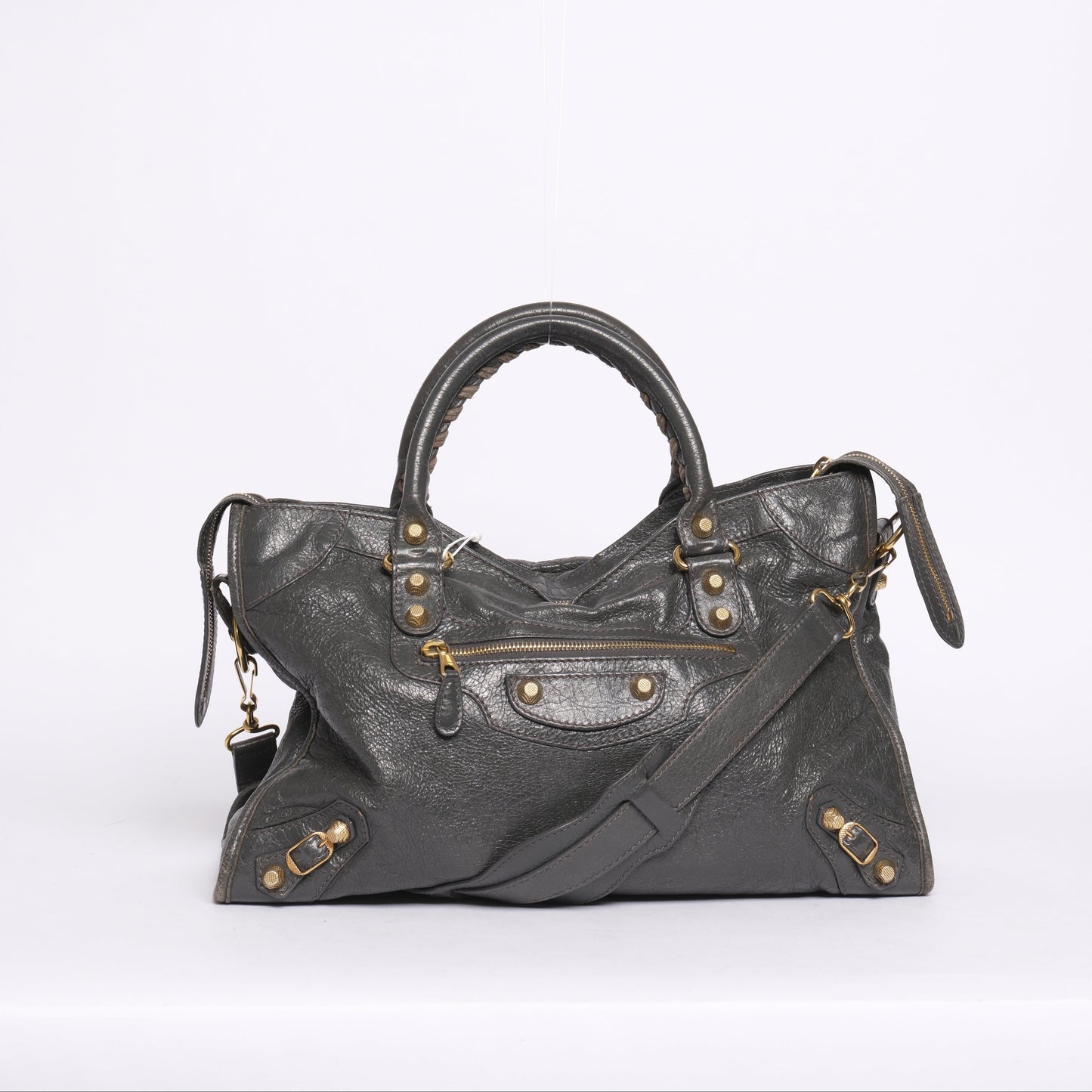 Balenciaga Gray City Bag w/ Gold Hardware