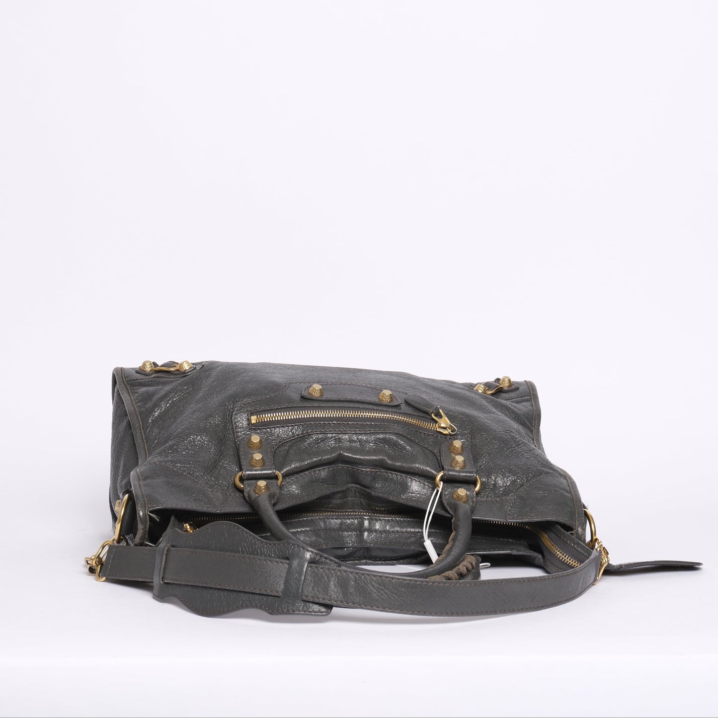 Balenciaga Gray City Bag w/ Gold Hardware