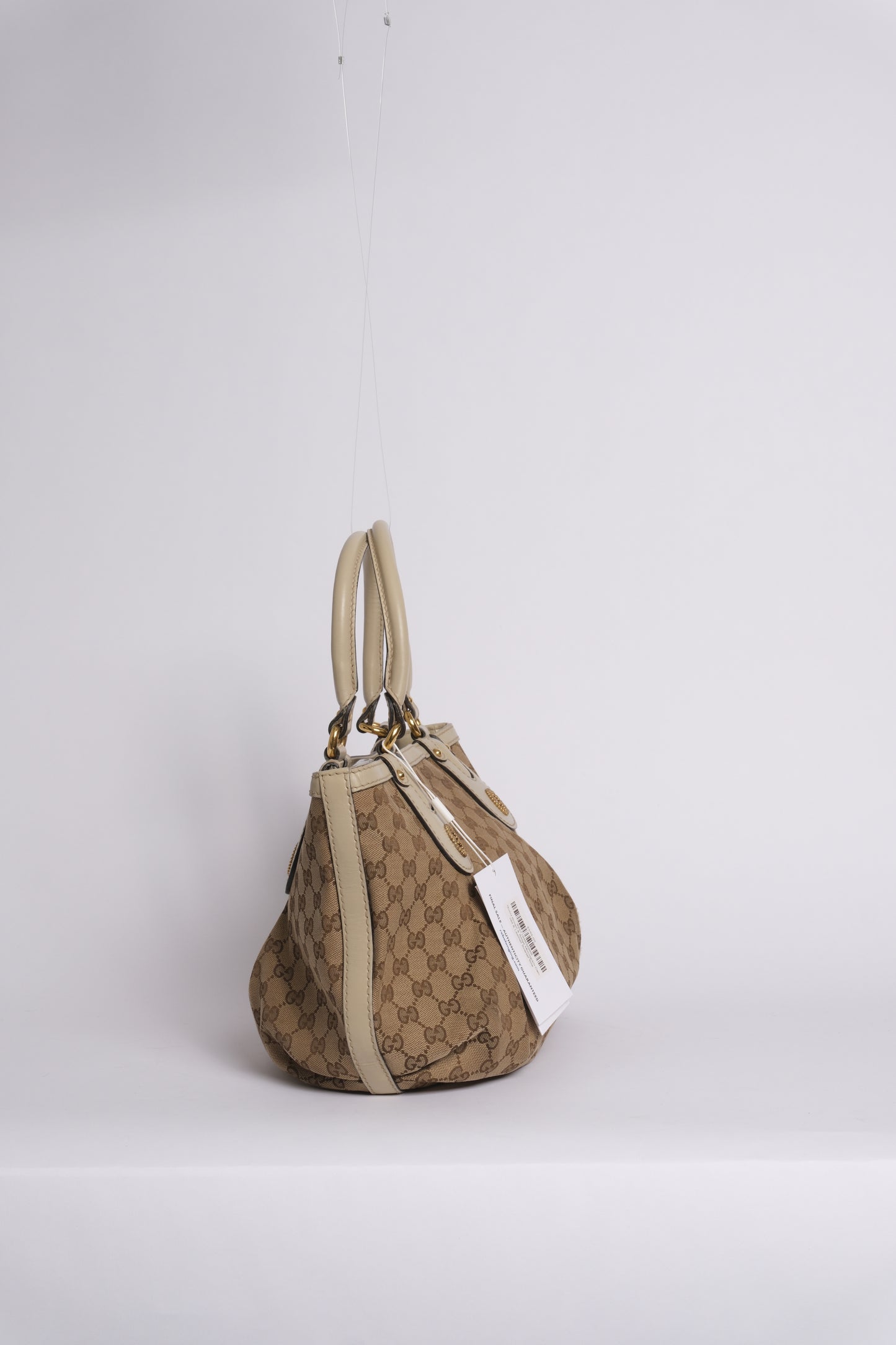 Gucci Brown & Beige Monogram Canvas & Leather Scarlet Tote