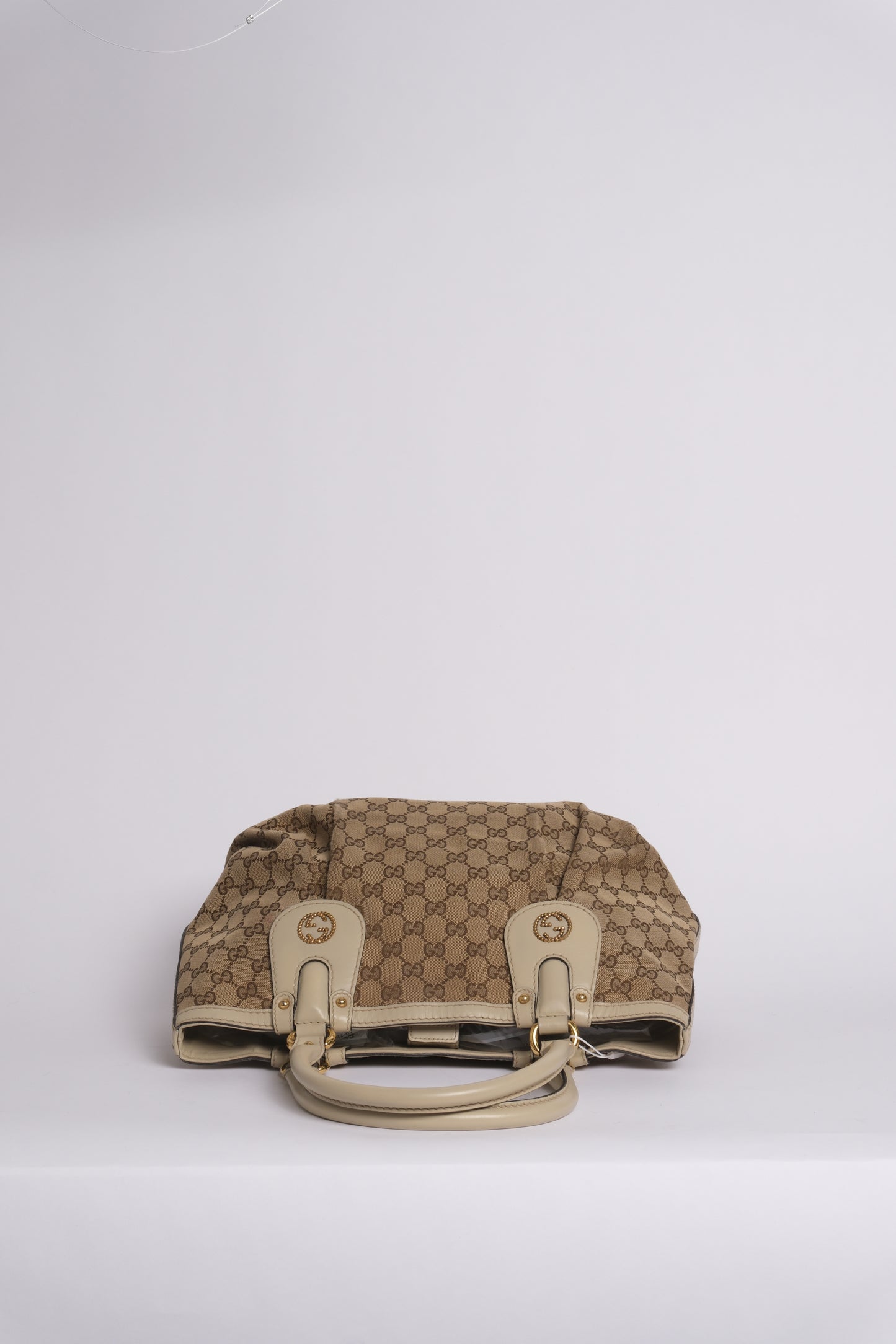 Gucci Brown & Beige Monogram Canvas & Leather Scarlet Tote