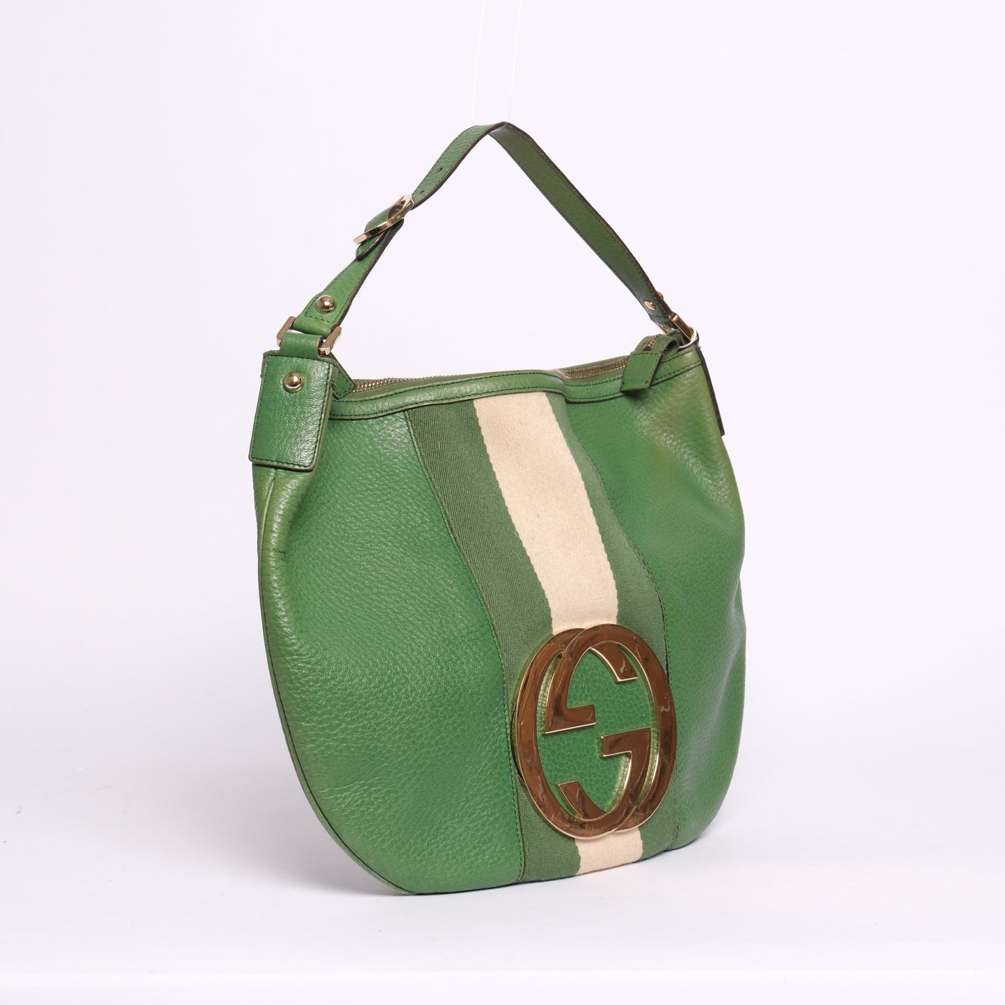 Gucci Green Interlocking GG Logo Shoulder Bag
