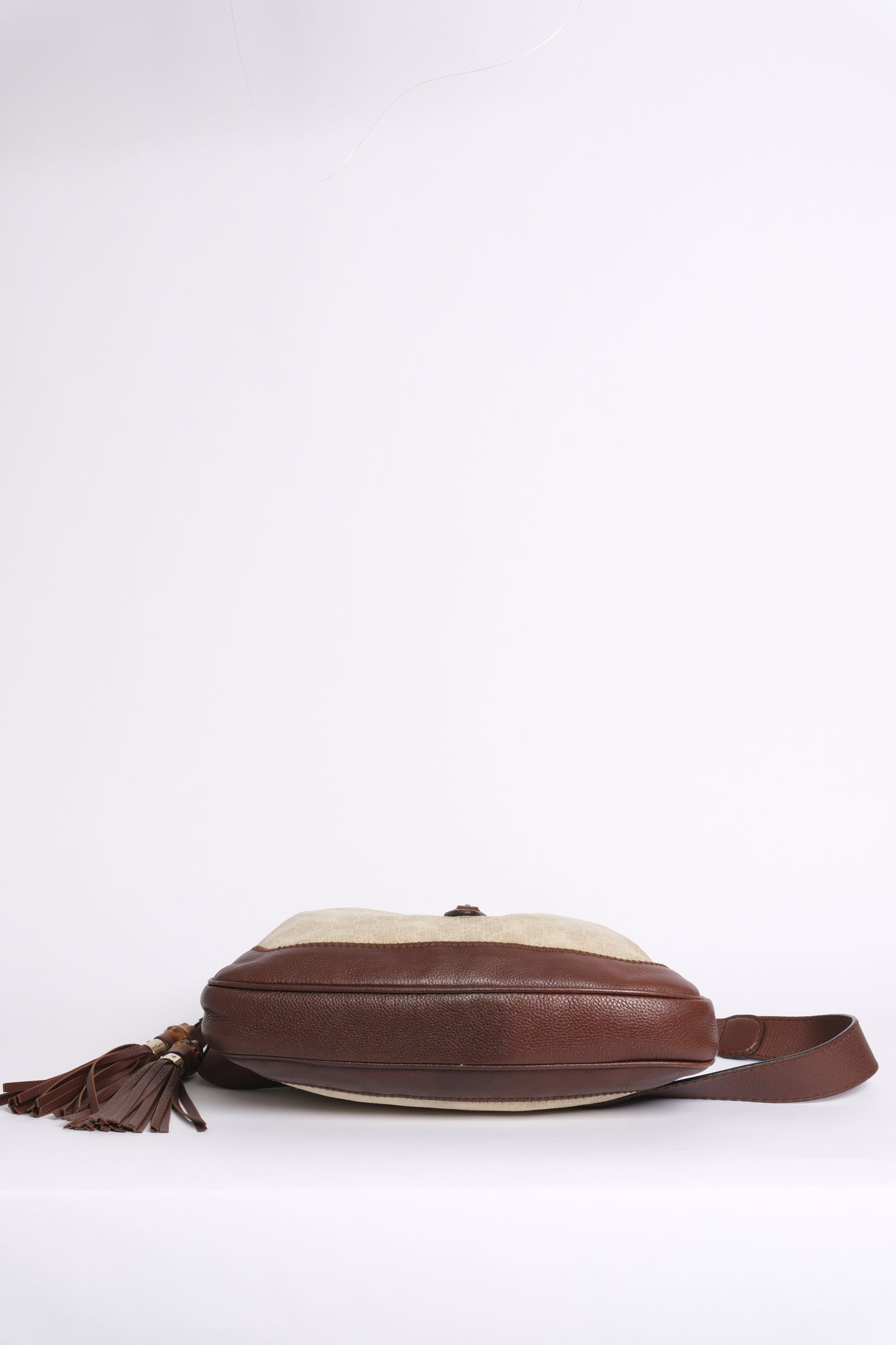 Gucci Beige & Brown Canvas & Leather Monogram Jackie Shoulder Bag
