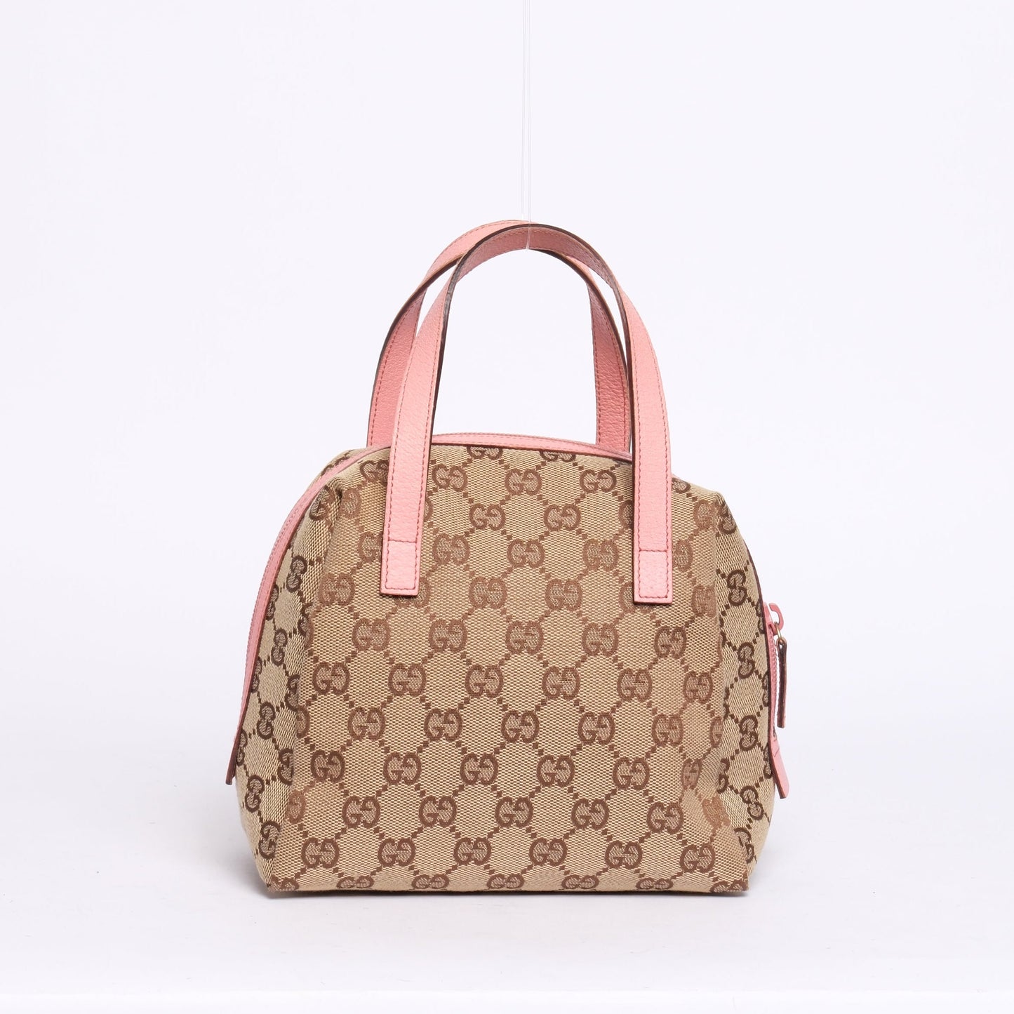 Gucci Pink Leather & Brown Monogram Mini Tote Bag