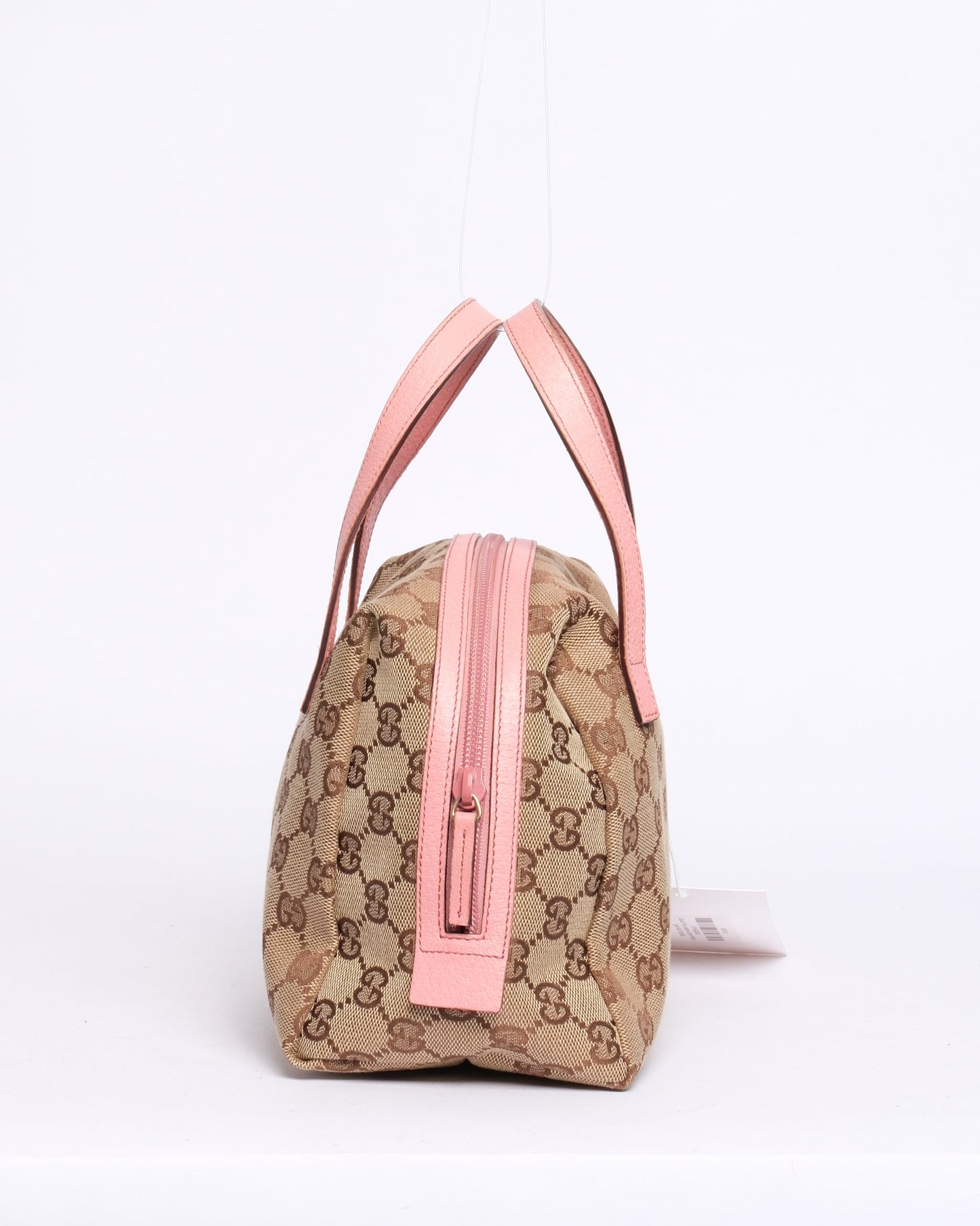 Gucci Pink Leather & Brown Monogram Mini Tote Bag
