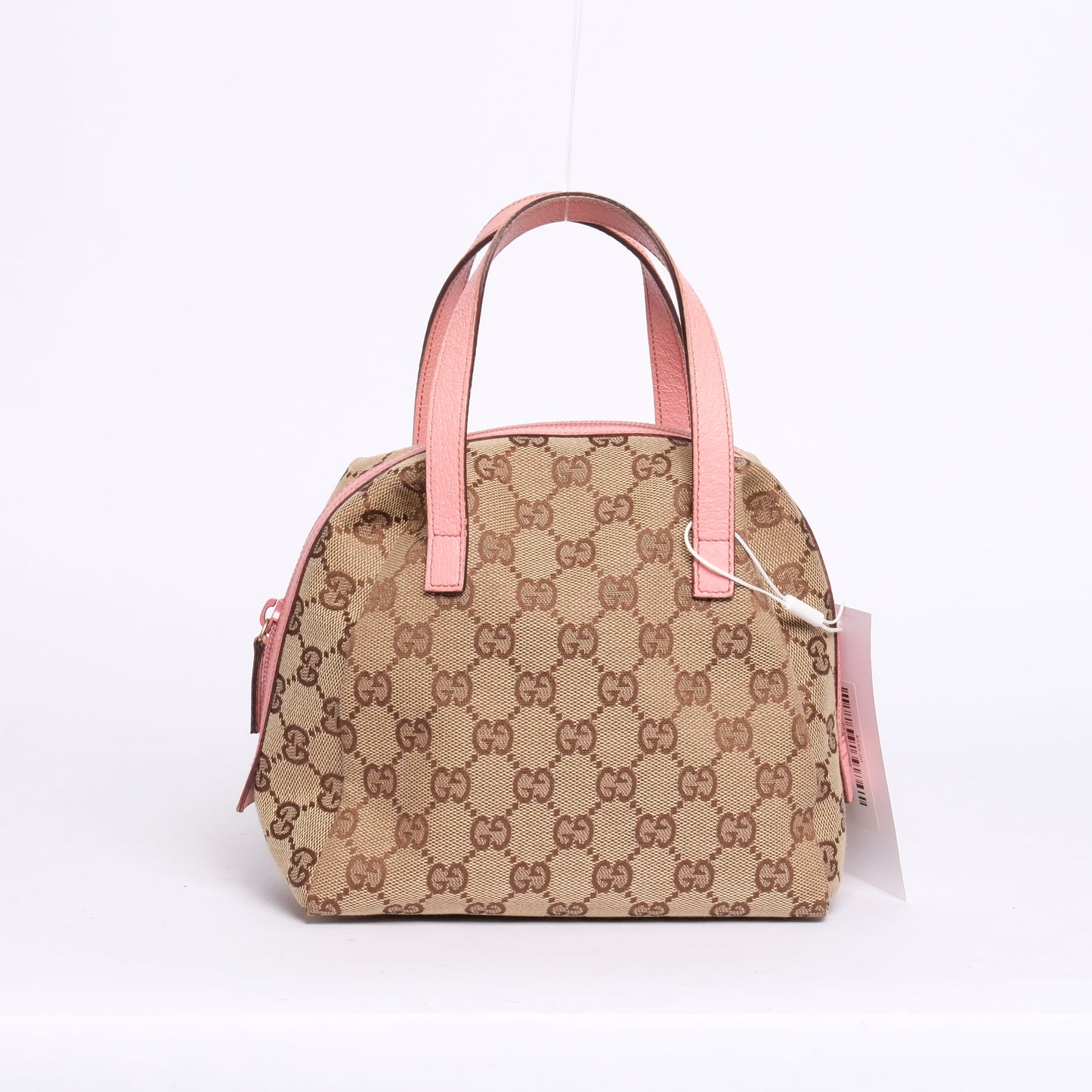 Gucci Pink Leather & Brown Monogram Mini Tote Bag