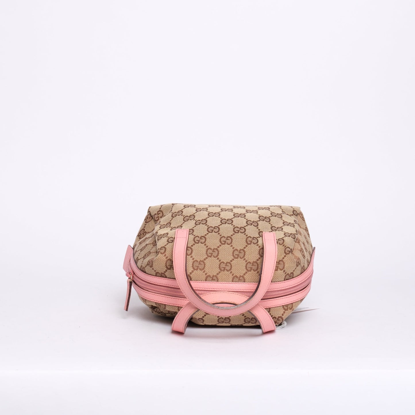 Gucci Pink Leather & Brown Monogram Mini Tote Bag