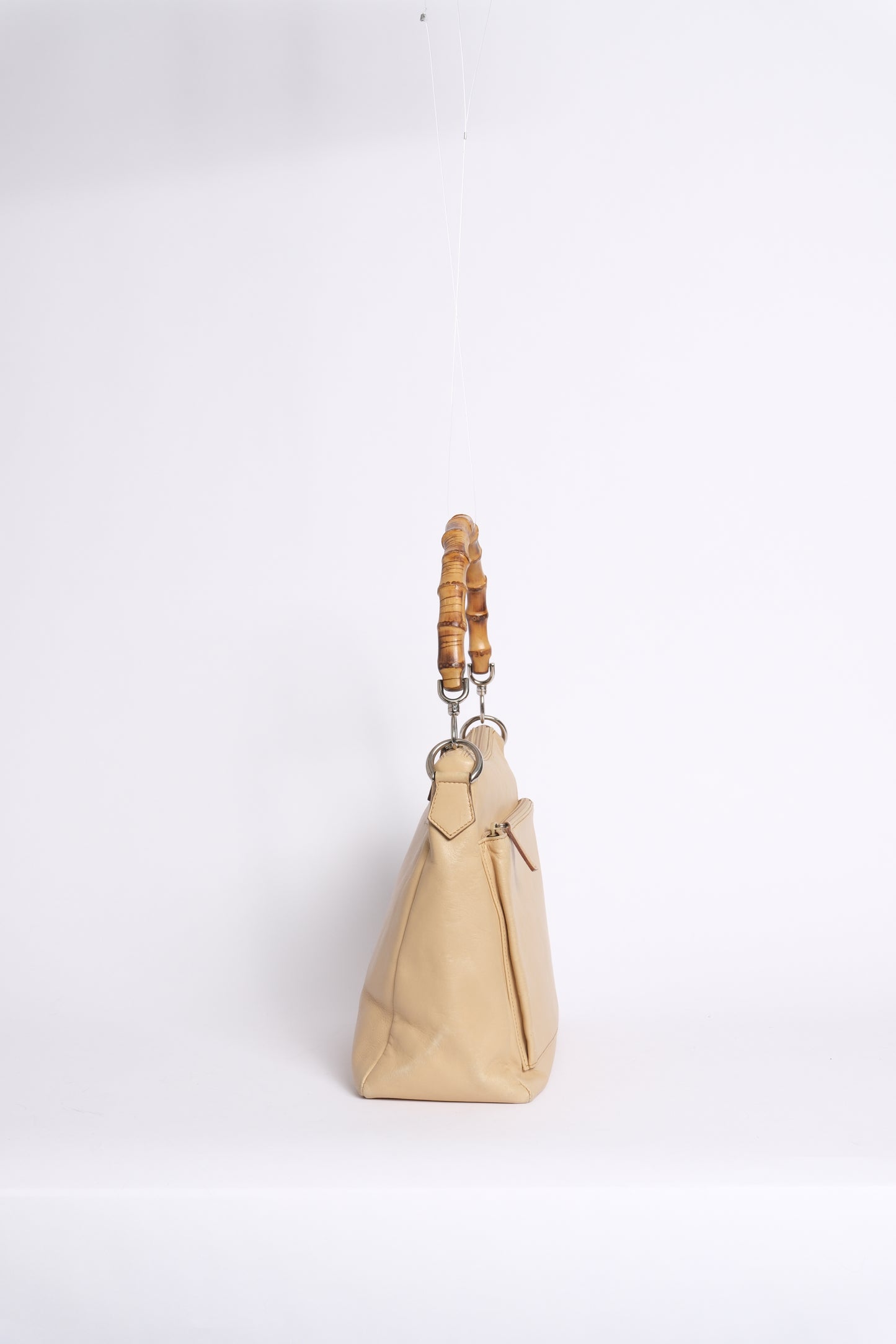 Gucci Tan Leather Bamboo Handle Shoulder Bag