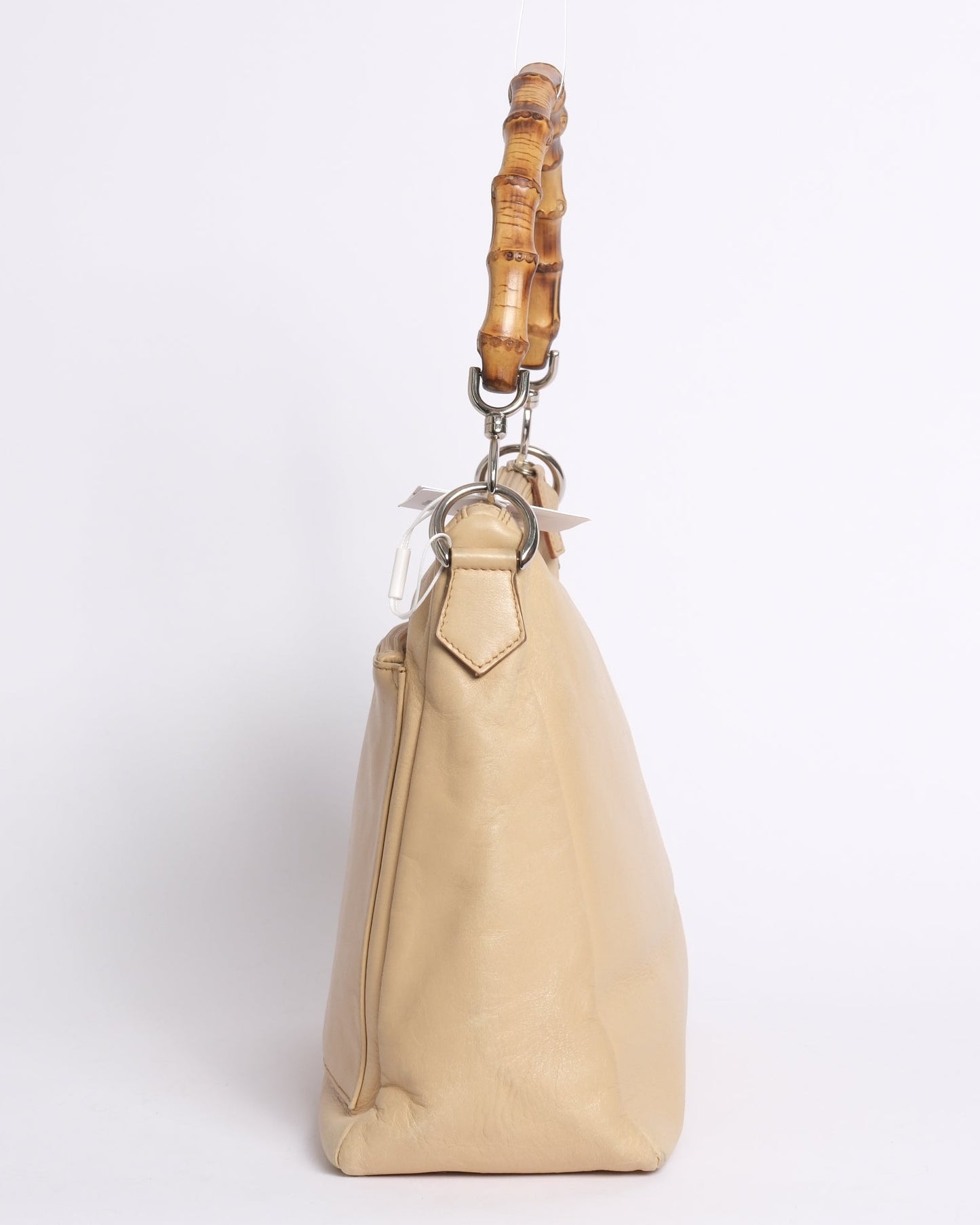 Gucci Tan Leather Bamboo Handle Shoulder Bag