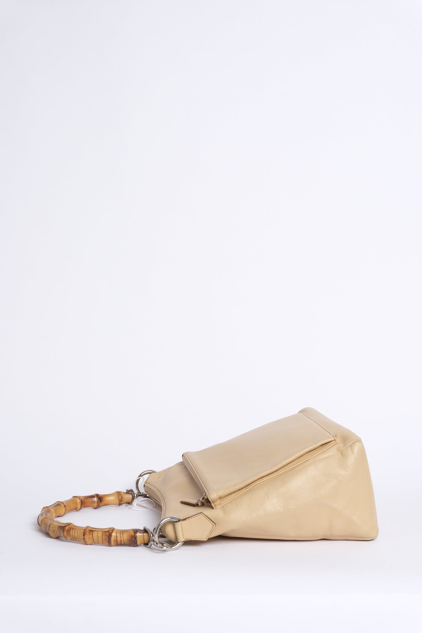 Gucci Tan Leather Bamboo Handle Shoulder Bag