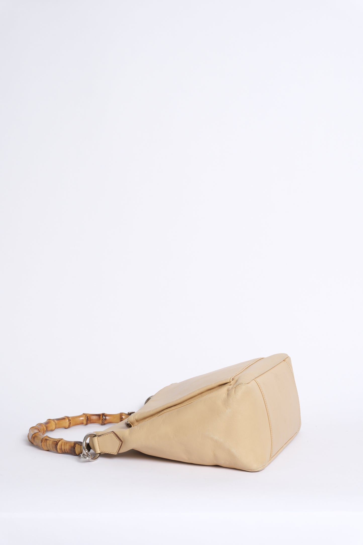 Gucci Tan Leather Bamboo Handle Shoulder Bag