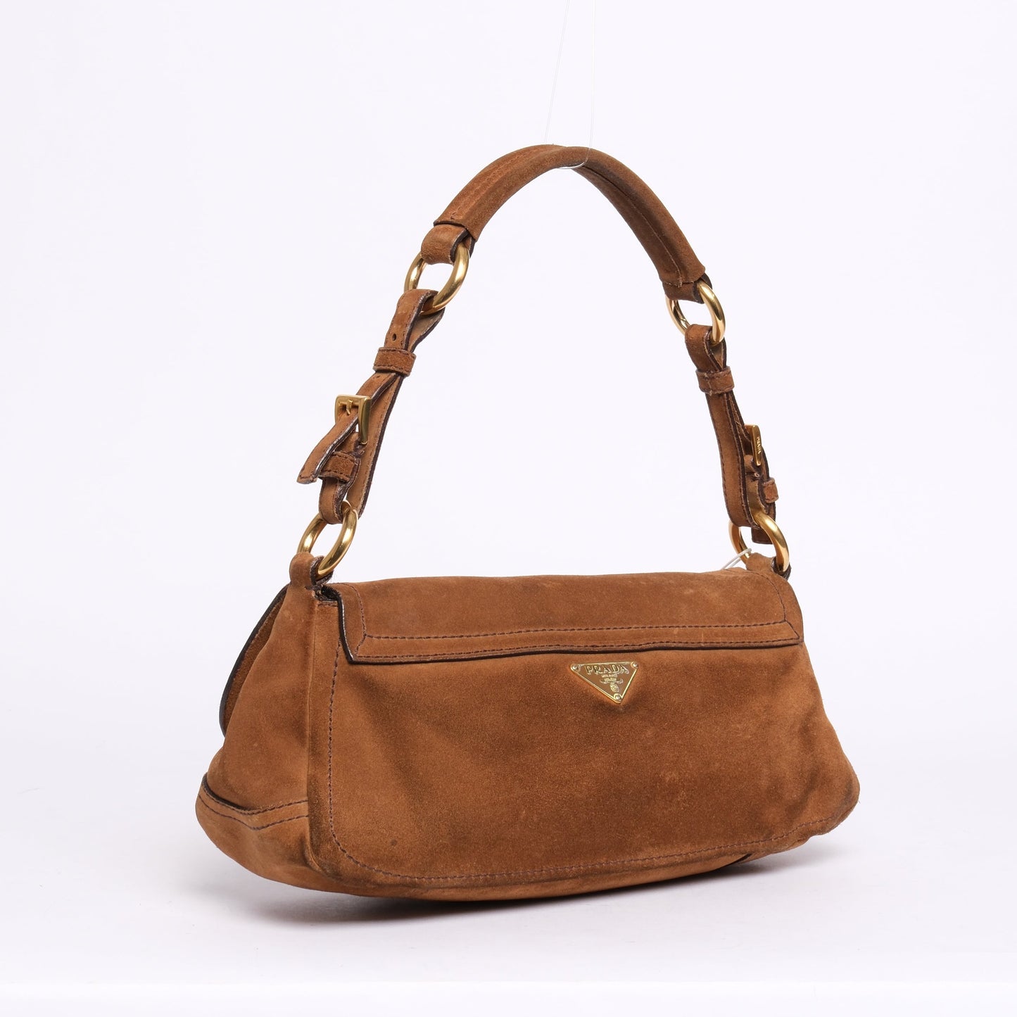 Prada Brown Suede Shoulder Bag