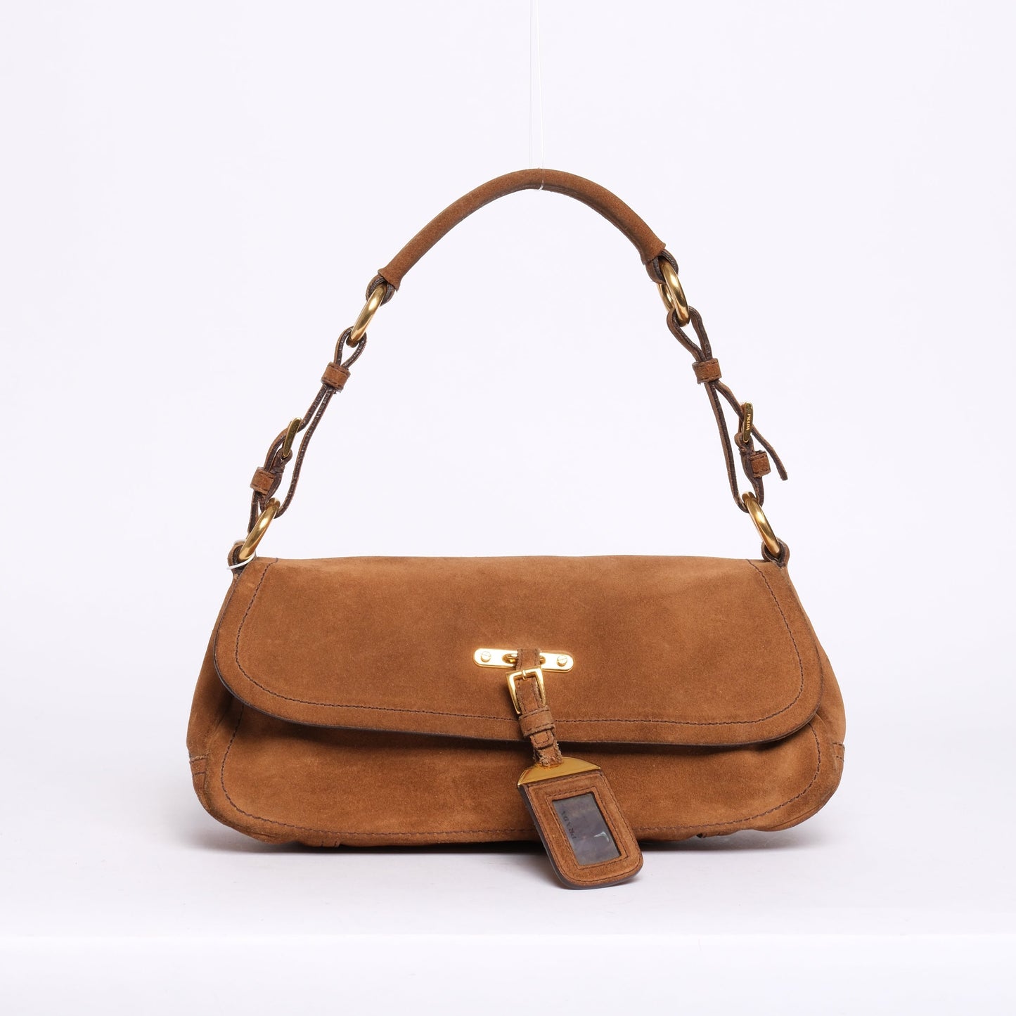 Prada Brown Suede Shoulder Bag